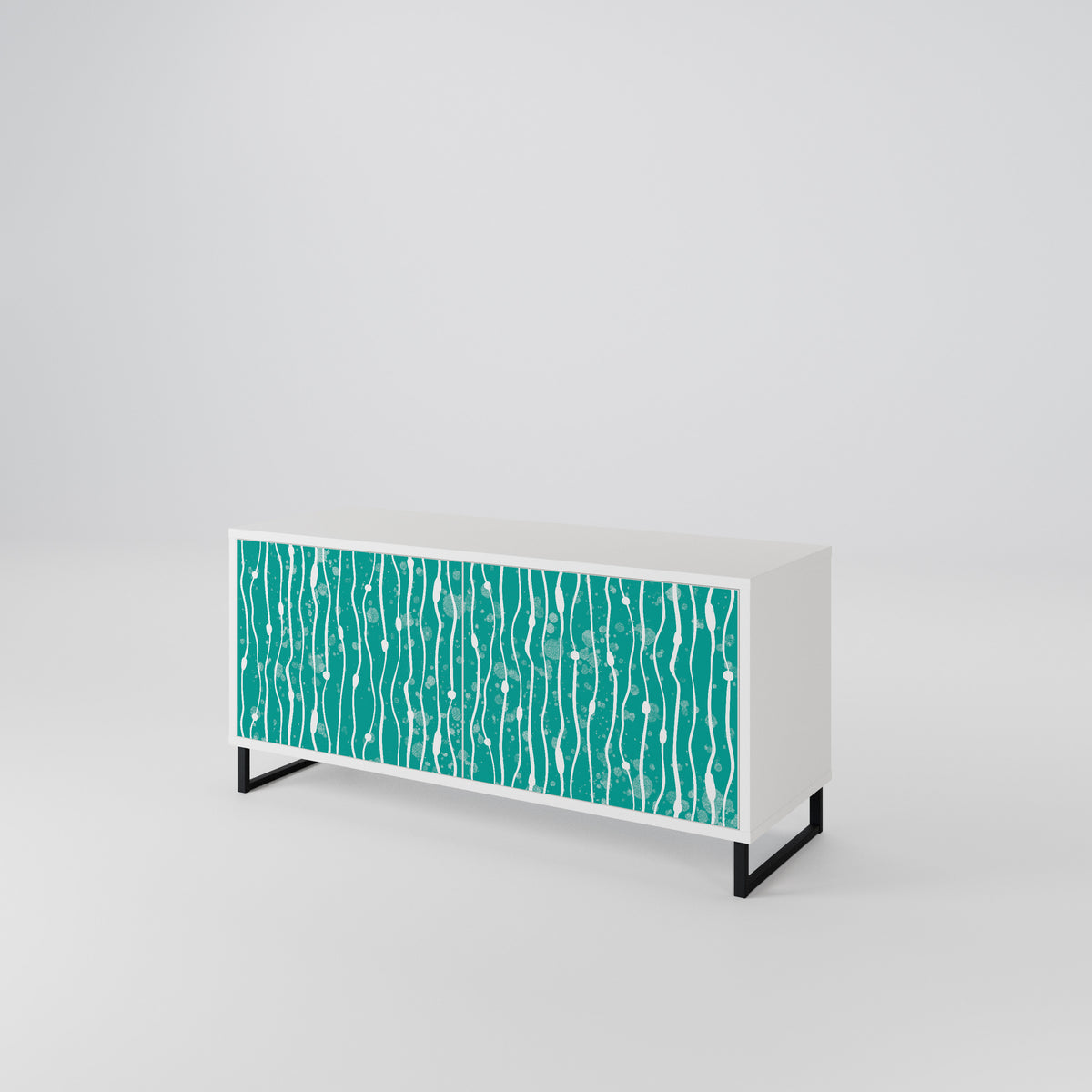 TURQUOISE RAIN Compact 2-Door TV Cabinet