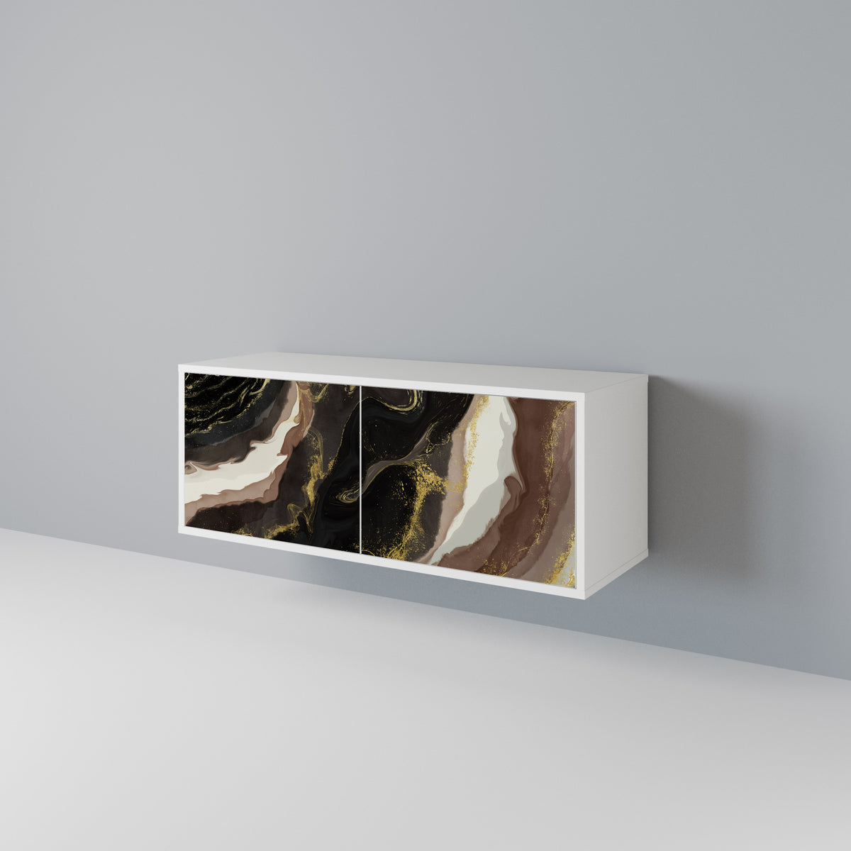 GOLD DUST Mueble de TV Compacto de 2 puertas