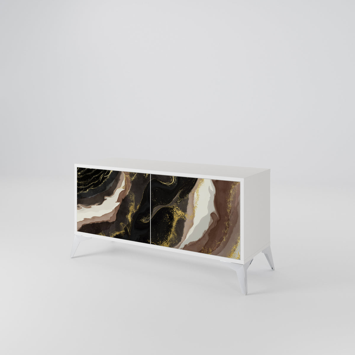 GOLD DUST Mueble de TV Compacto de 2 puertas