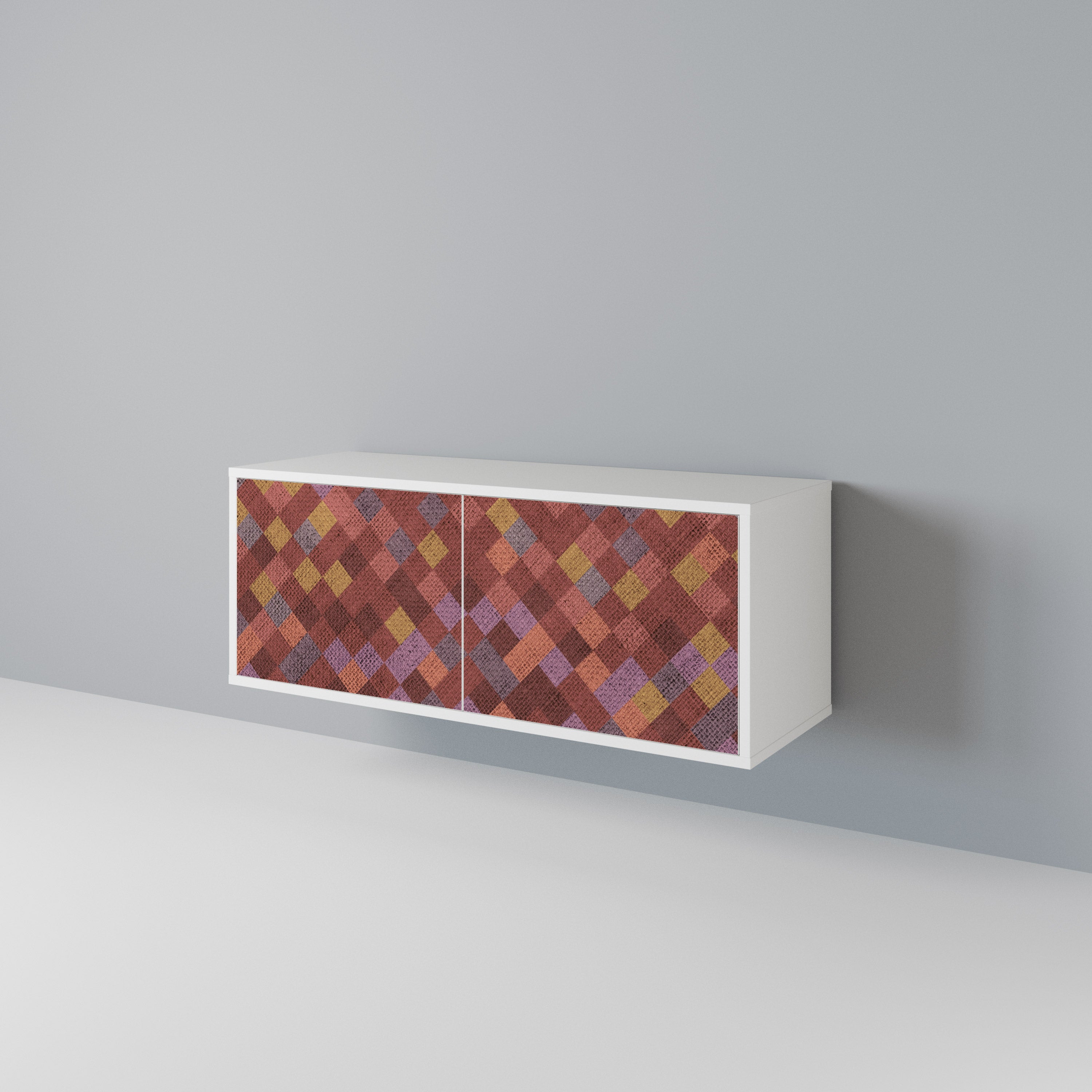 PAINTED SQUARES Kompaktní dvoudveřový TV stolek