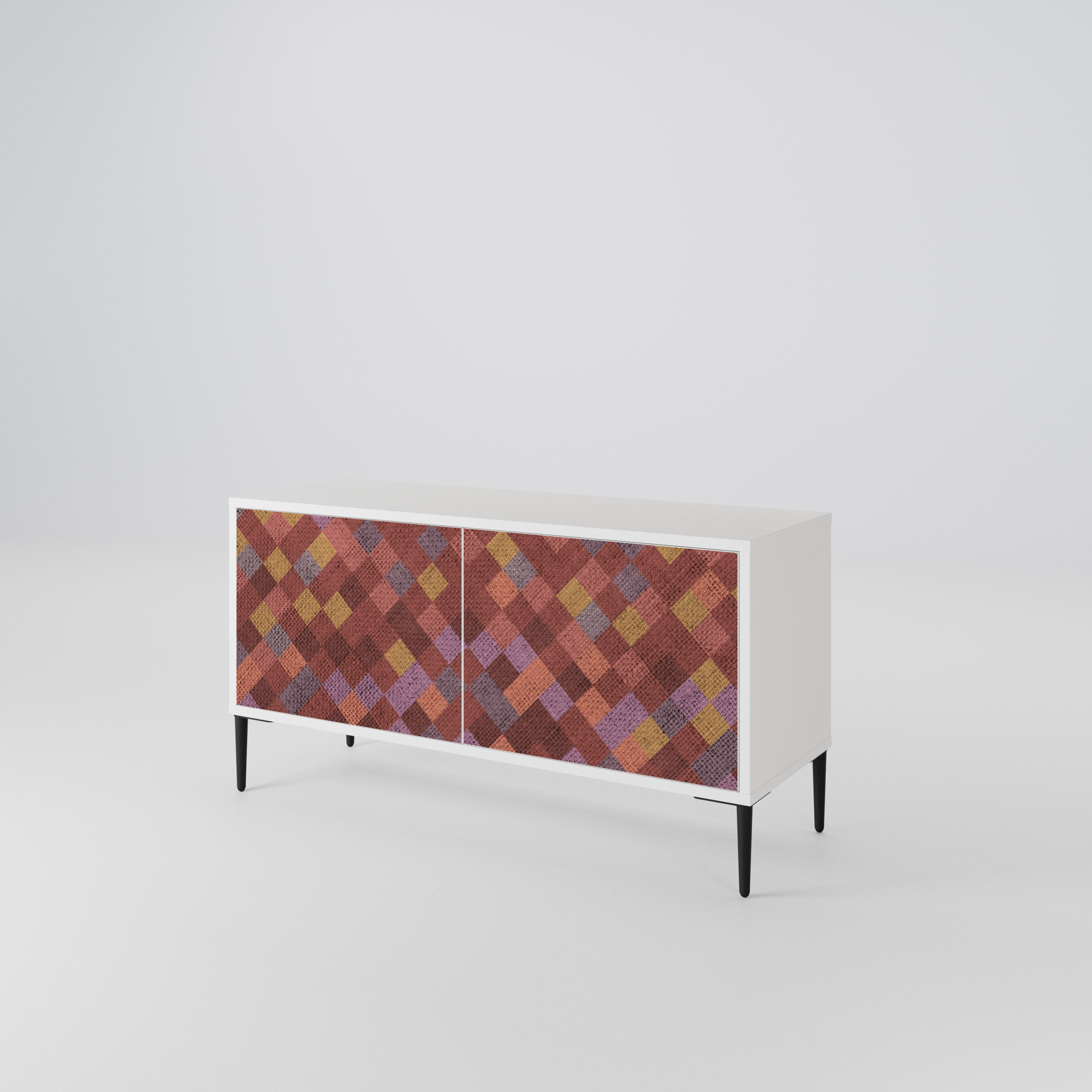 PAINTED SQUARES Kompaktní dvoudveřový TV stolek