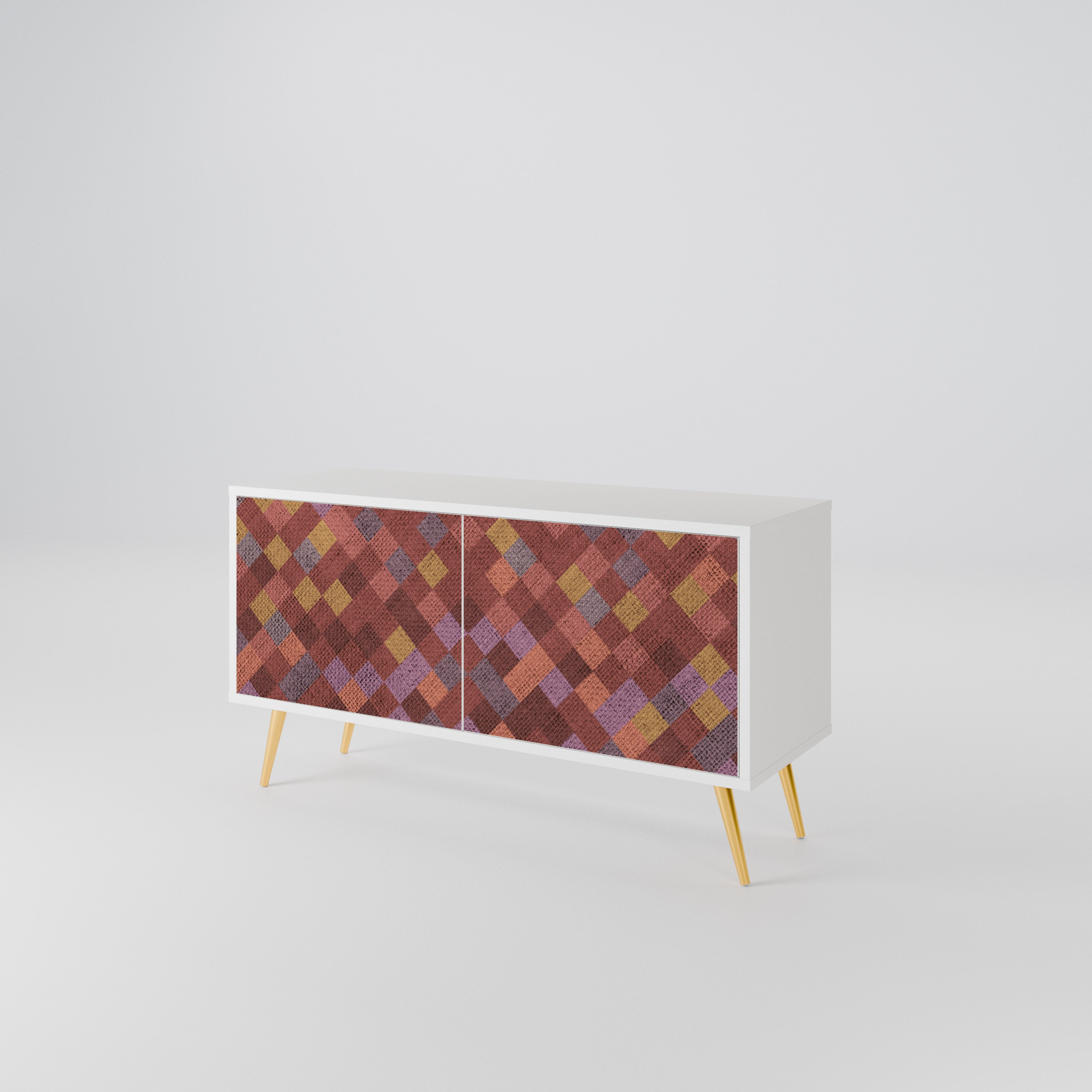 PAINTED SQUARES Kompaktní dvoudveřový TV stolek