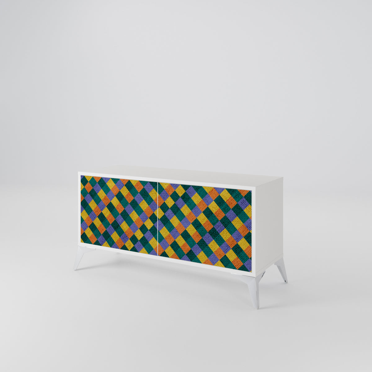 PAINTED SQUARES MIX Mueble de TV Compacto de 2 puertas