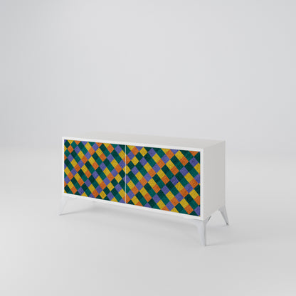 PAINTED SQUARES MIX Mueble de TV Compacto de 2 puertas