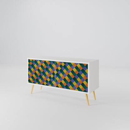 PAINTED SQUARES MIX Mueble de TV Compacto de 2 puertas