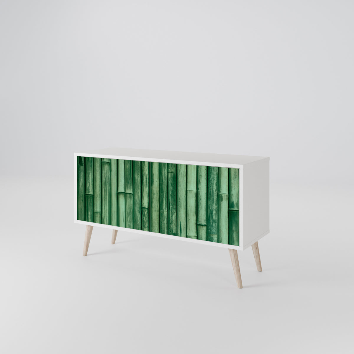 NATURAL GREEN Mueble de TV Compacto de 2 puertas