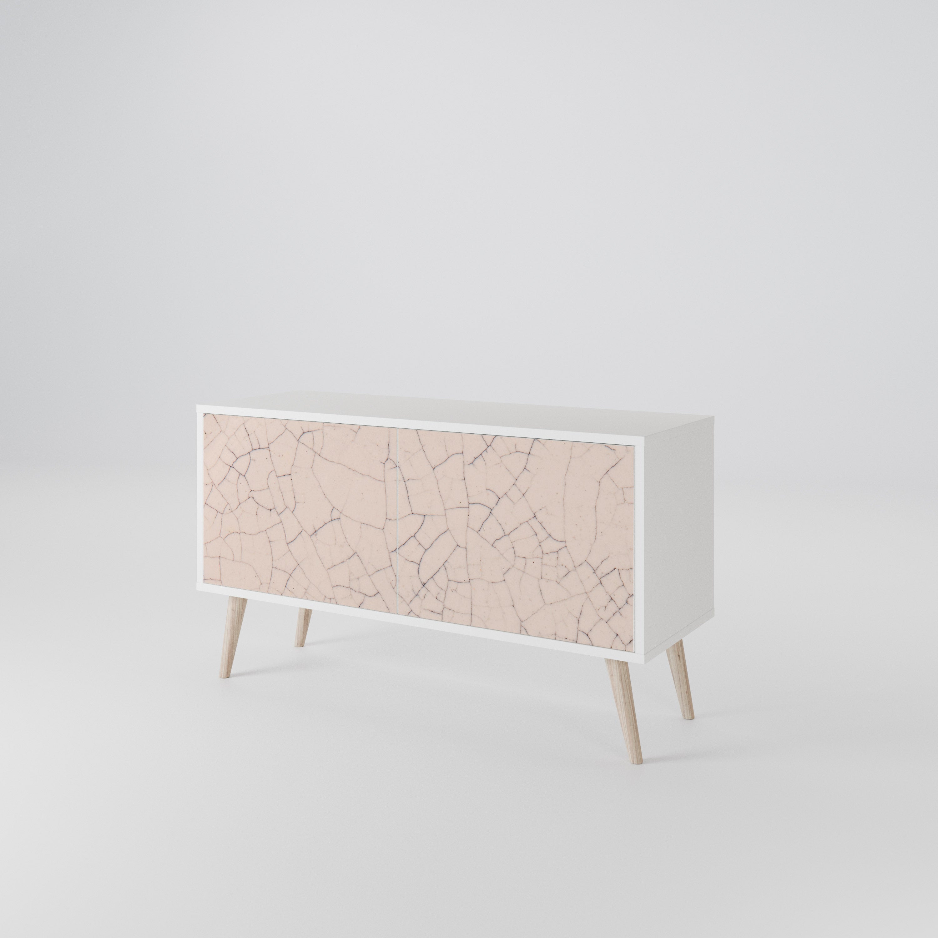 CERAMIC TEXTURE Compact 2-Door TV Cabinet