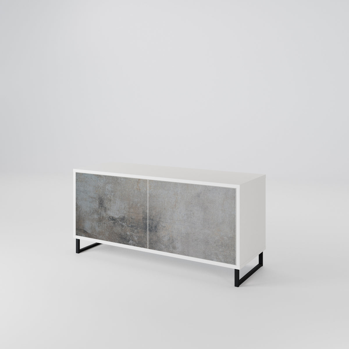 CONCRETE WALL Compact 2-Door TV Cabinet