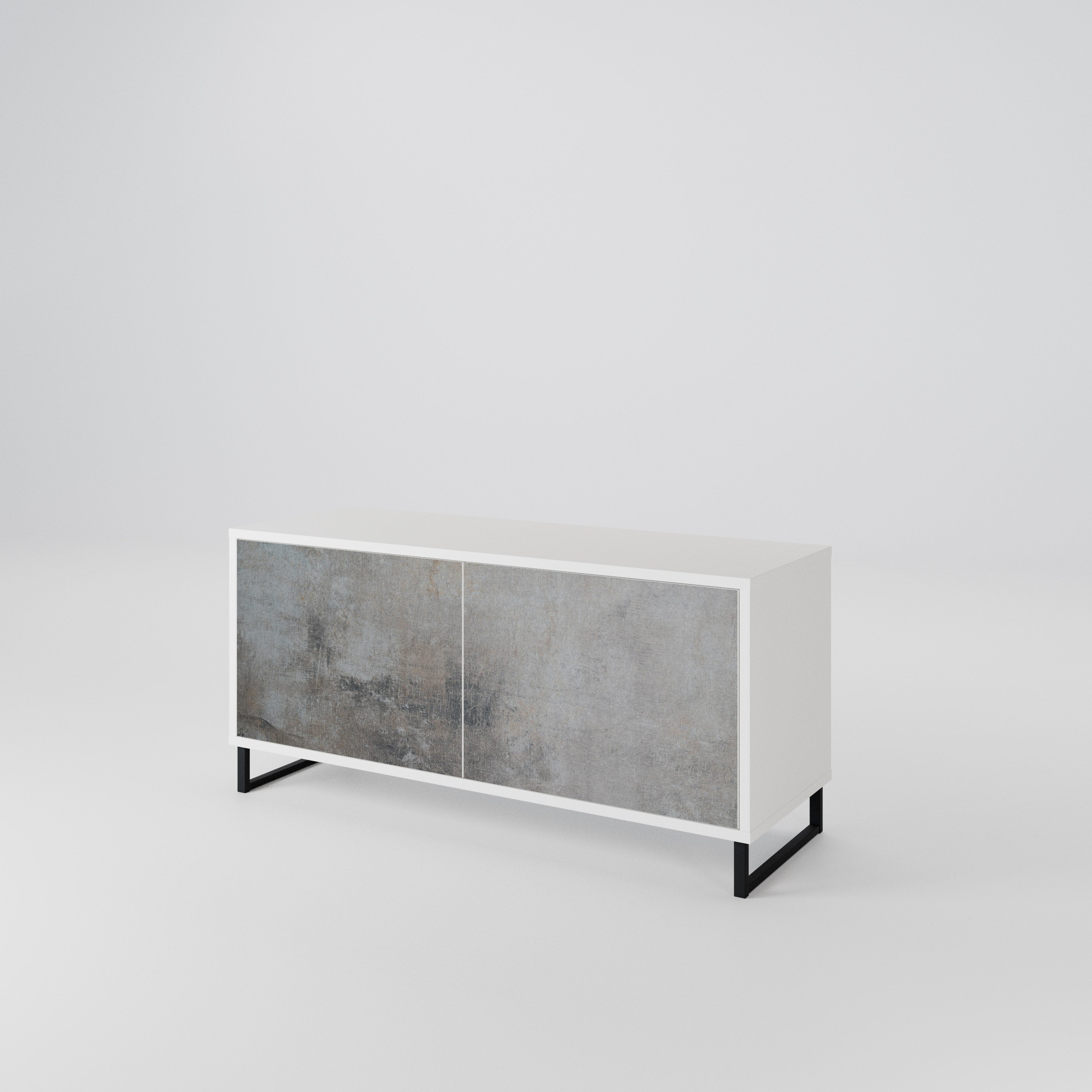 CONCRETE WALL Compact 2-Door TV Cabinet