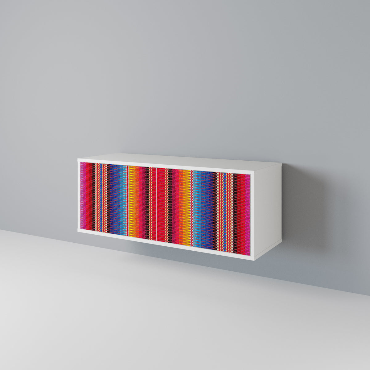 ETHNIC MEXICAN Mueble de TV Compacto de 2 puertas