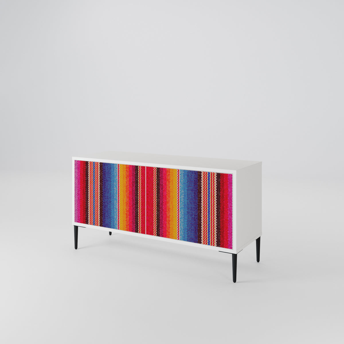 ETHNIC MEXICAN Mueble de TV Compacto de 2 puertas