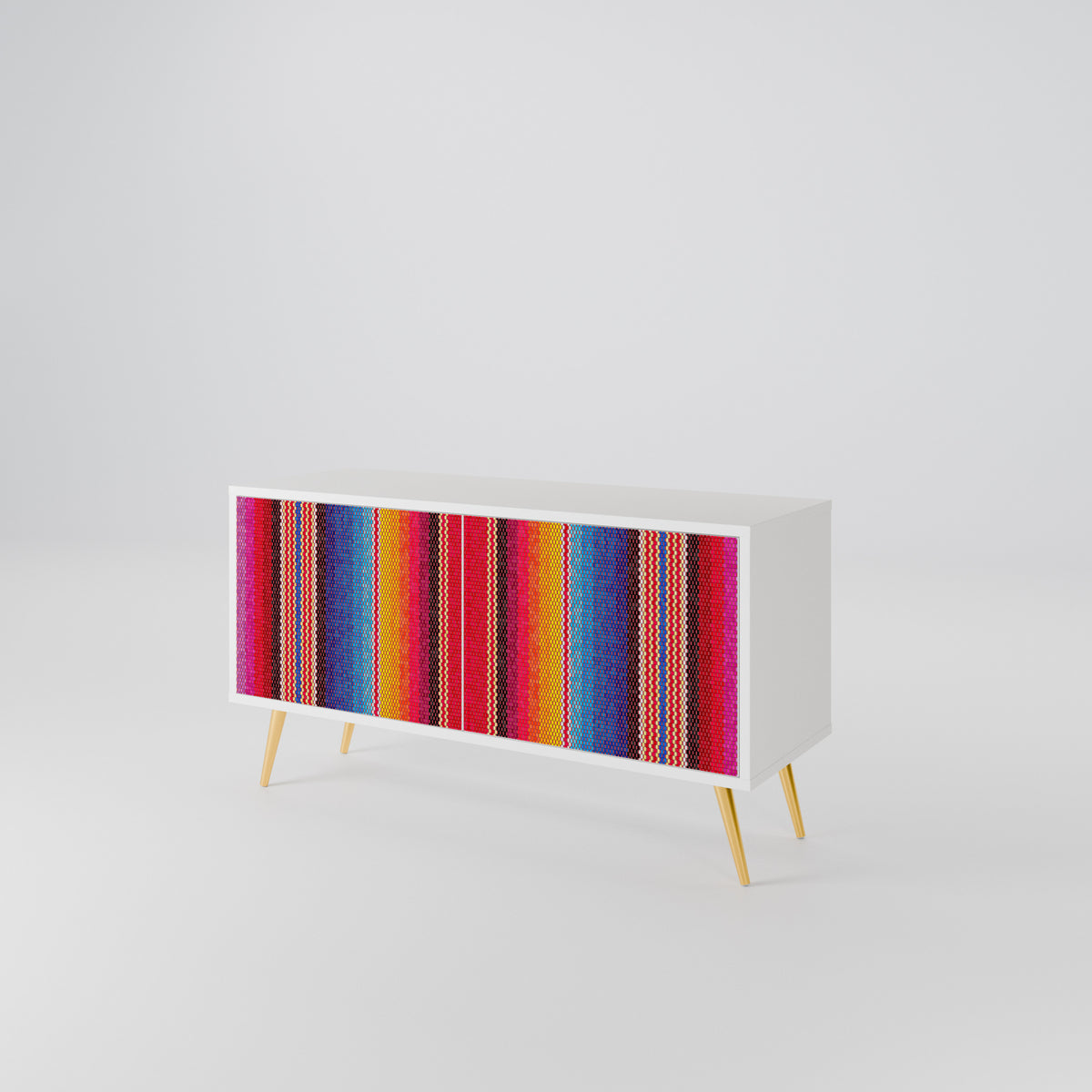 ETHNIC MEXICAN Mueble de TV Compacto de 2 puertas