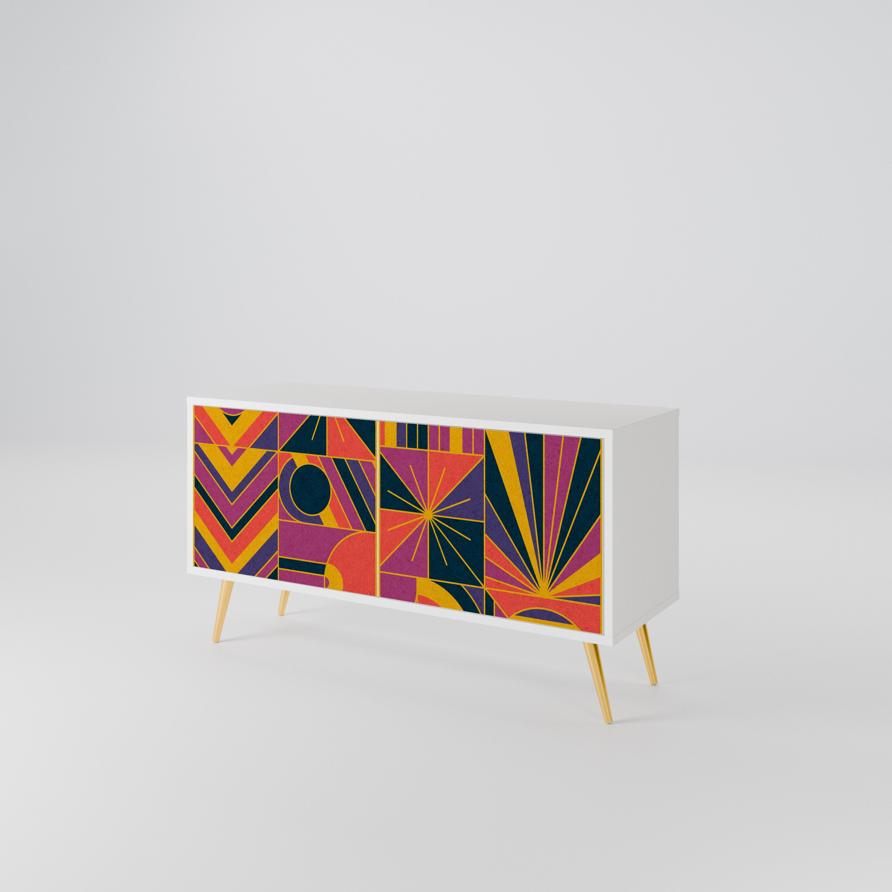 ELECTRIC PATTERNS Compact 2-Door TV Cabinet
