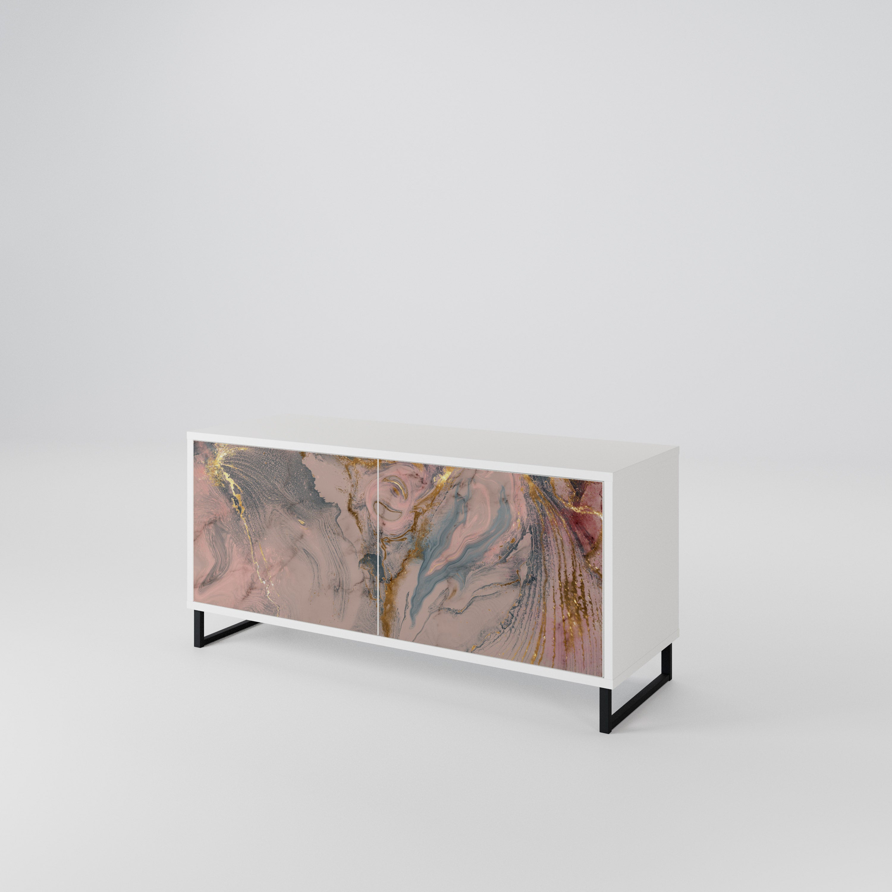 GILDED SWIRLS Compact 2-Door TV Cabinet