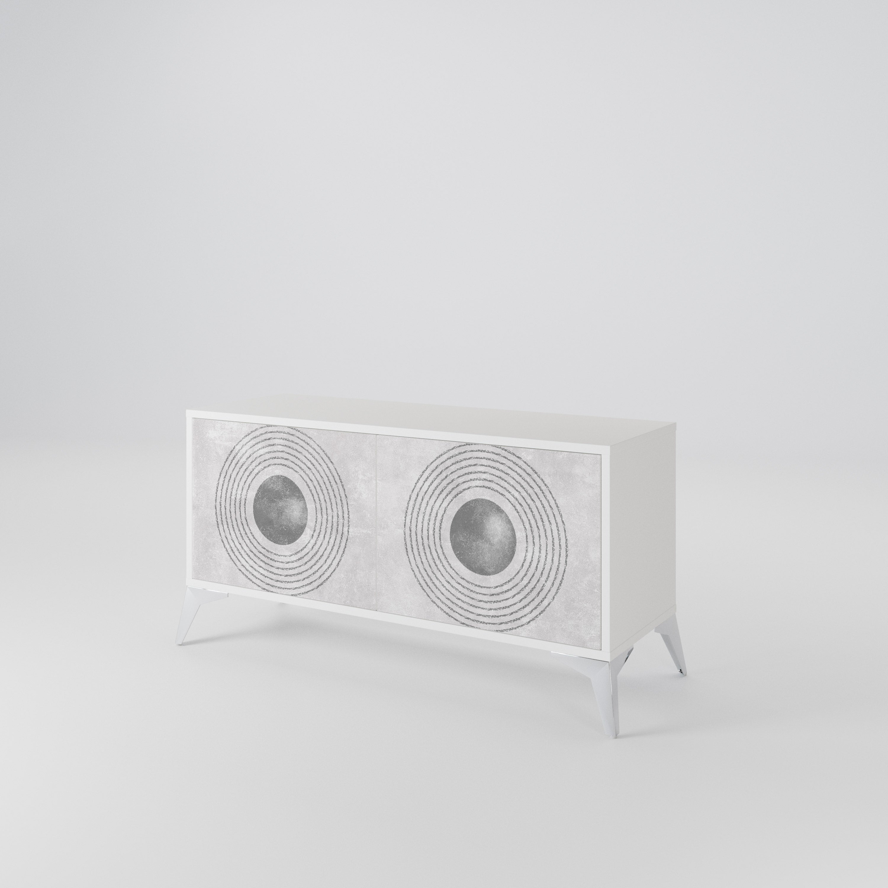 SOLID CIRCLES Compact 2-Door TV Cabinet