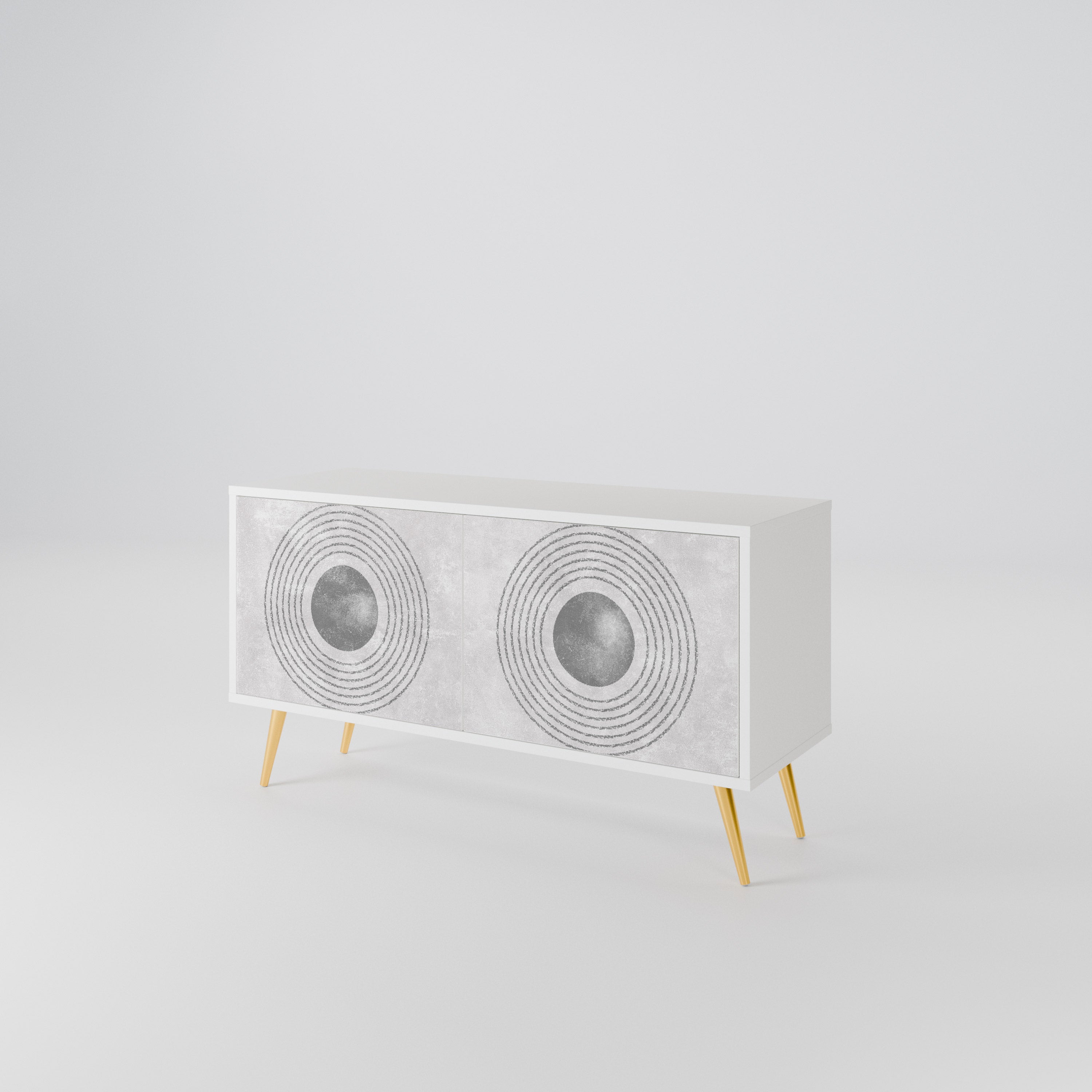 SOLID CIRCLES Compact 2-Door TV Cabinet