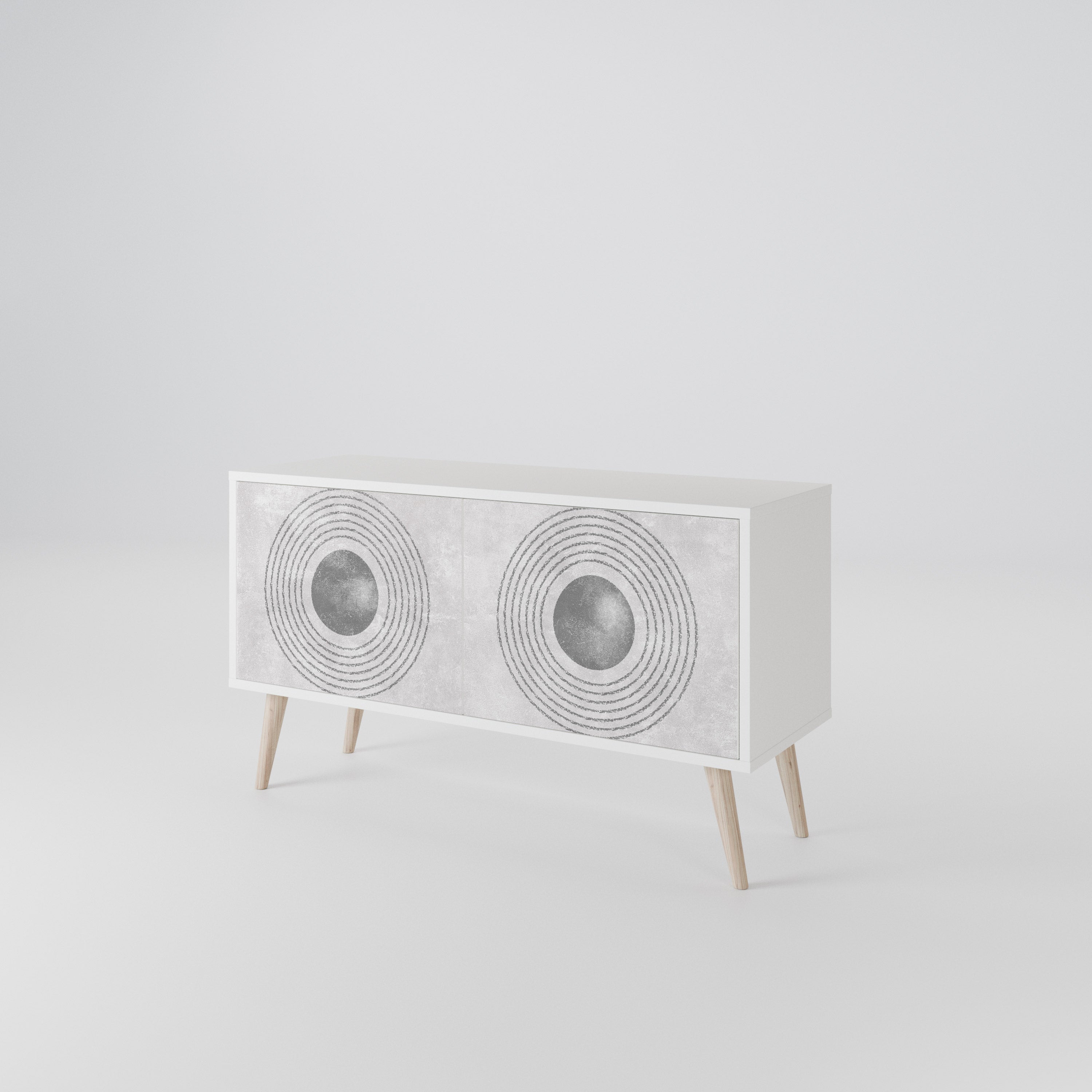 SOLID CIRCLES Compact 2-Door TV Cabinet