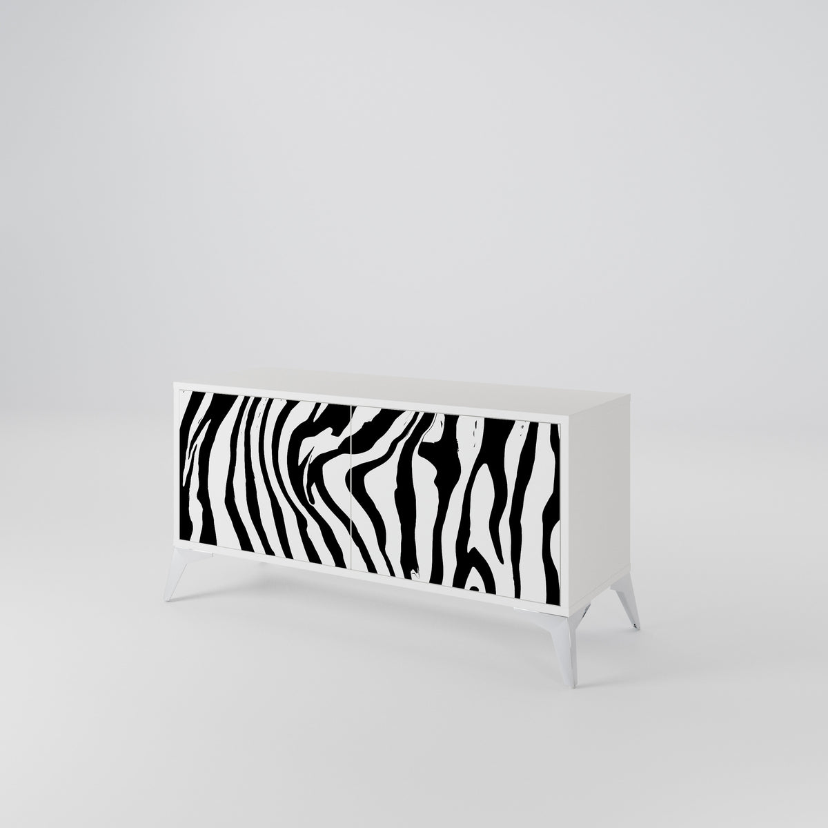 SPLENDID ZEBRA Kompakt TV-bänk med 2 dörrar