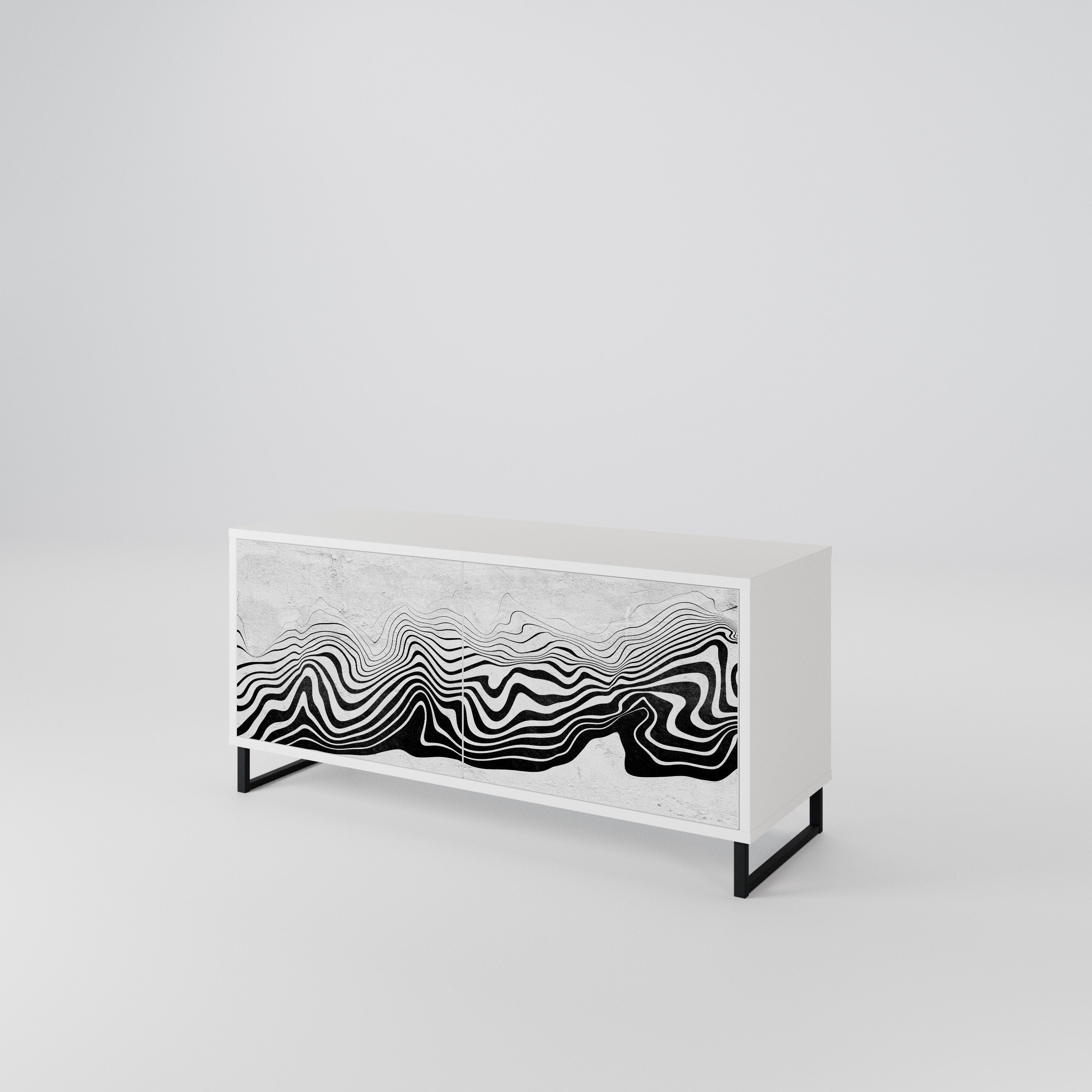MONOCHROME MIRAGE Compact 2-Door TV Cabinet