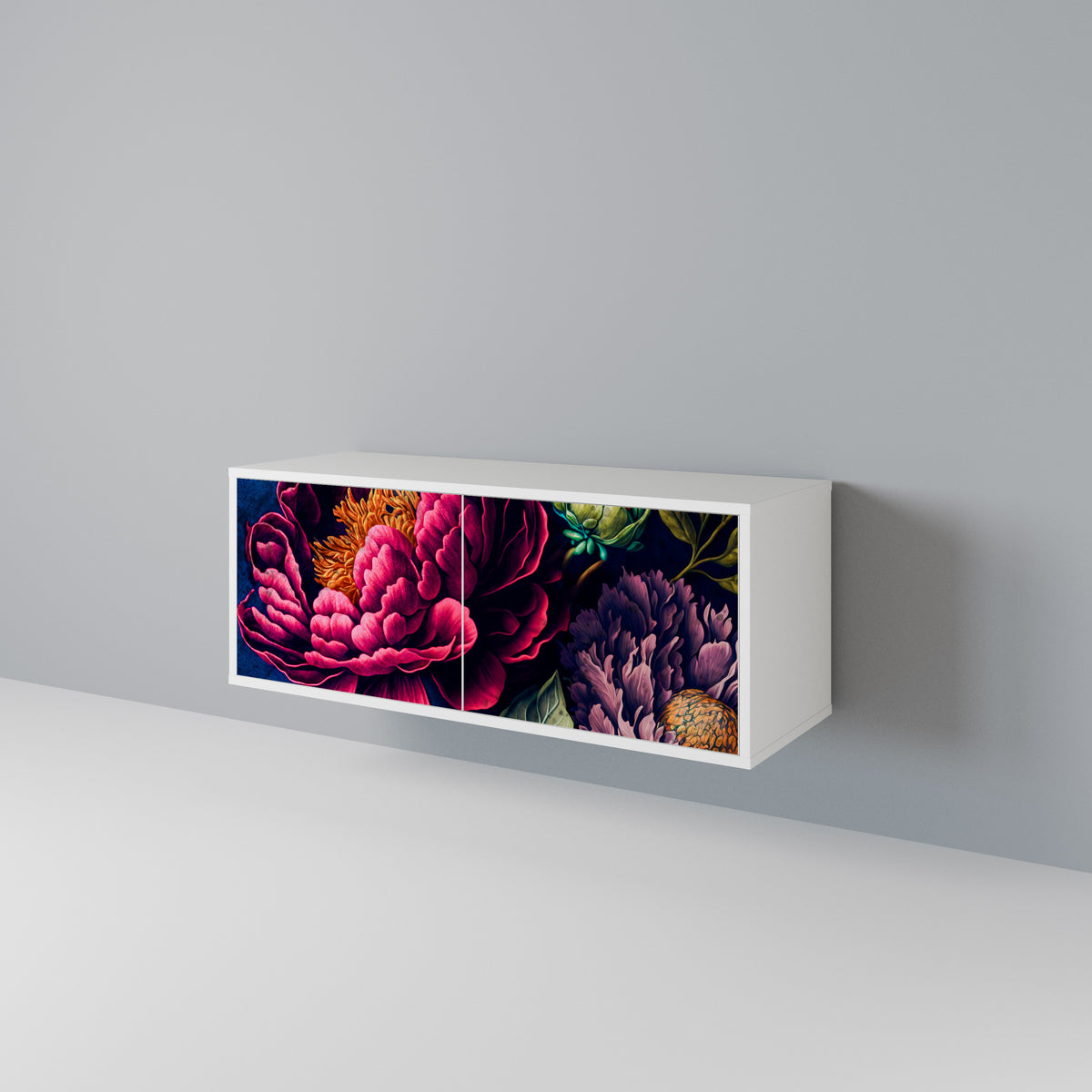 BLOOMING ELEGANCE Compact 2-Door TV Cabinet