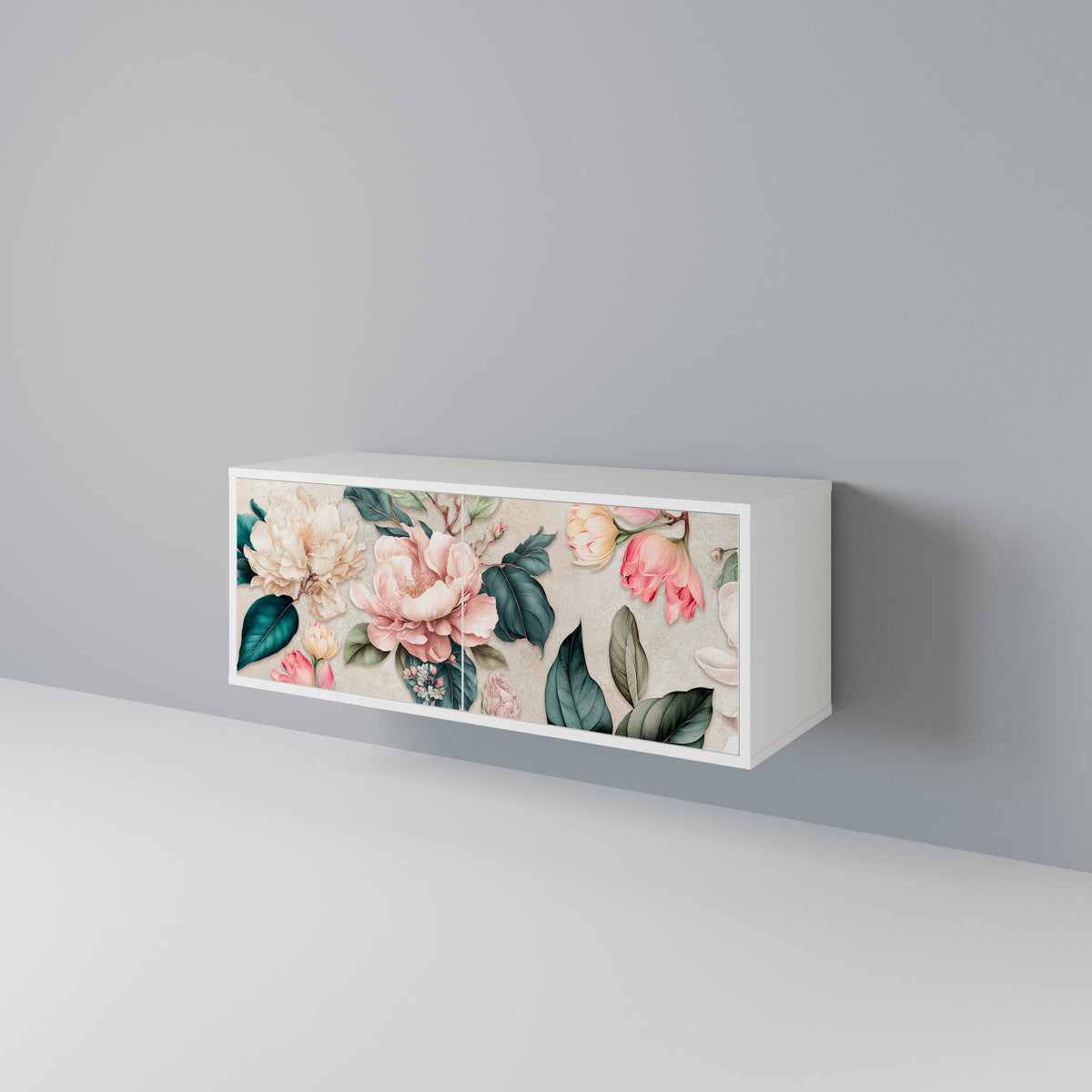 FLORAL GRACE Compact 2-Door TV Cabinet