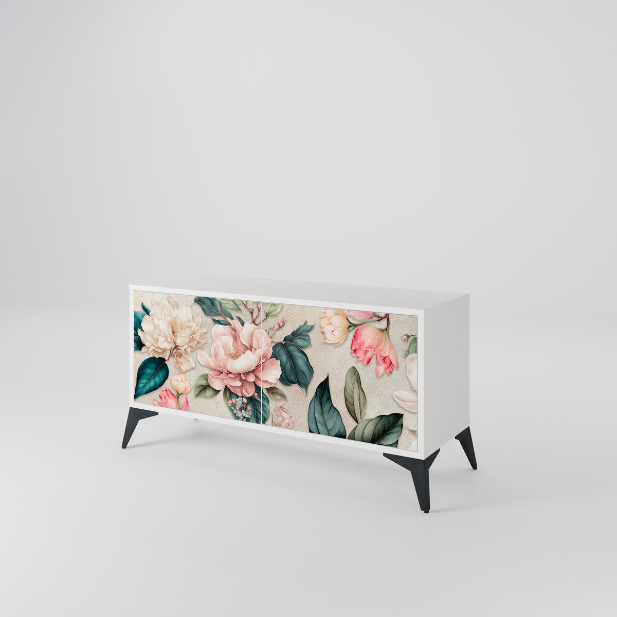 FLORAL GRACE Compact 2-Door TV Cabinet