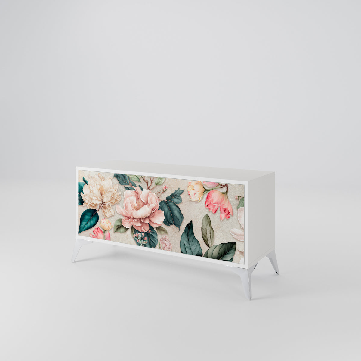 FLORAL GRACE Compact 2-Door TV Cabinet