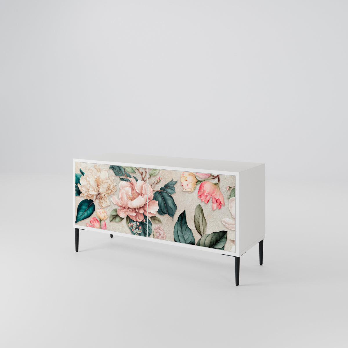 FLORAL GRACE Compact 2-Door TV Cabinet