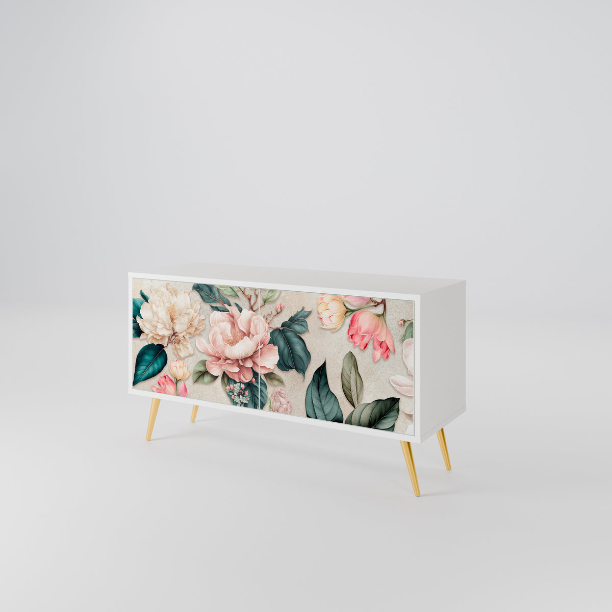 FLORAL GRACE Compact 2-Door TV Cabinet
