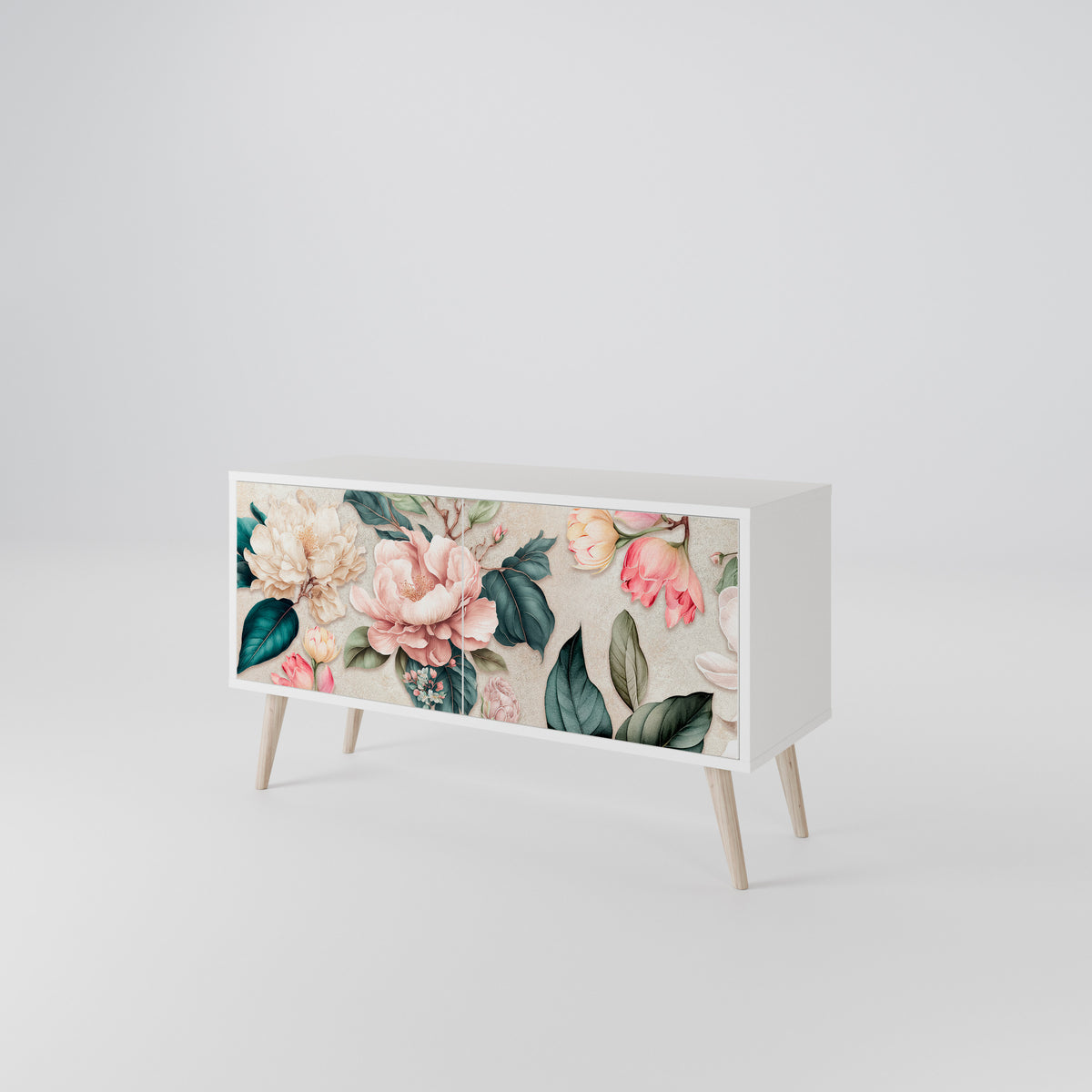 FLORAL GRACE Compact 2-Door TV Cabinet