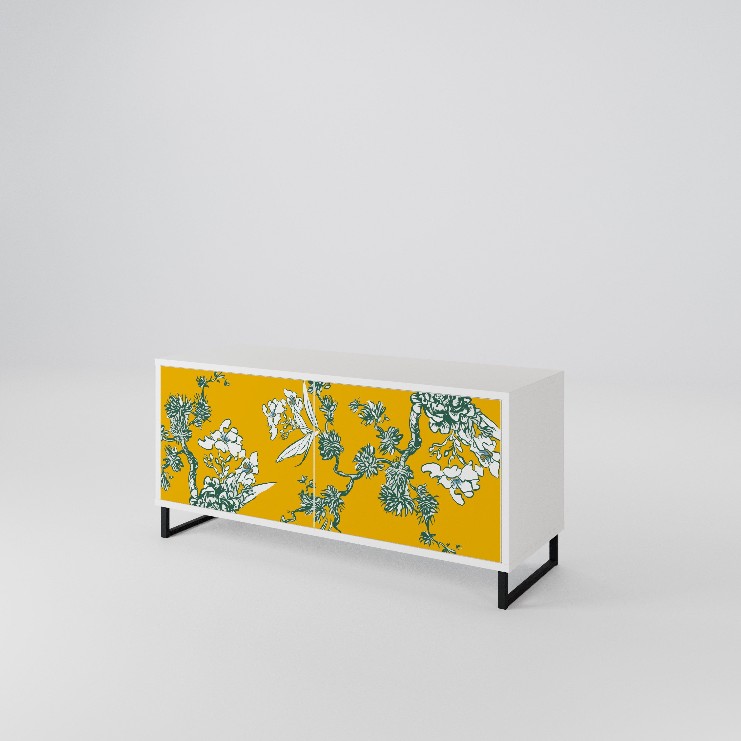 YELLOW CHINOISERIE Kompaktní dvoudveřový TV stolek