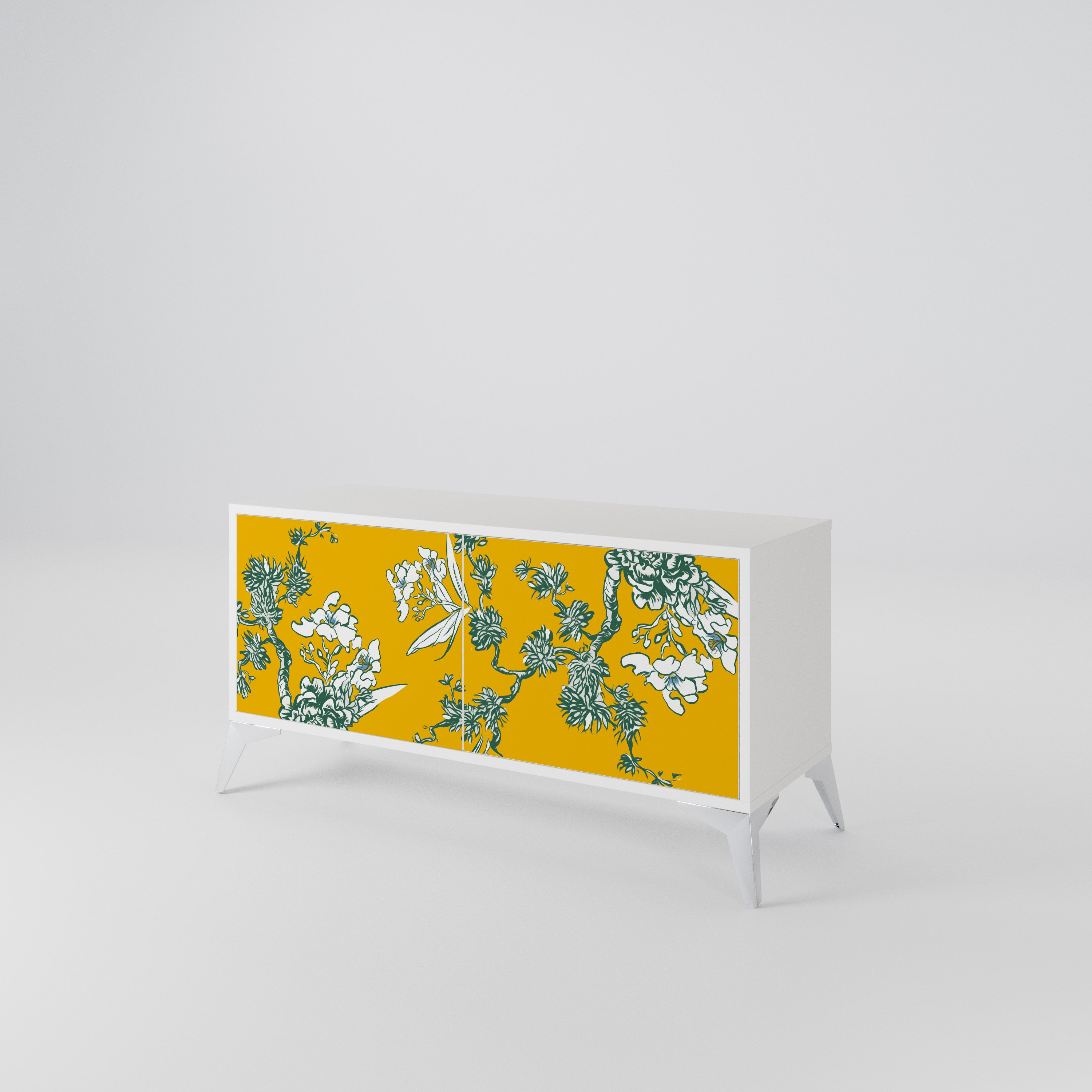 YELLOW CHINOISERIE Kompaktní dvoudveřový TV stolek