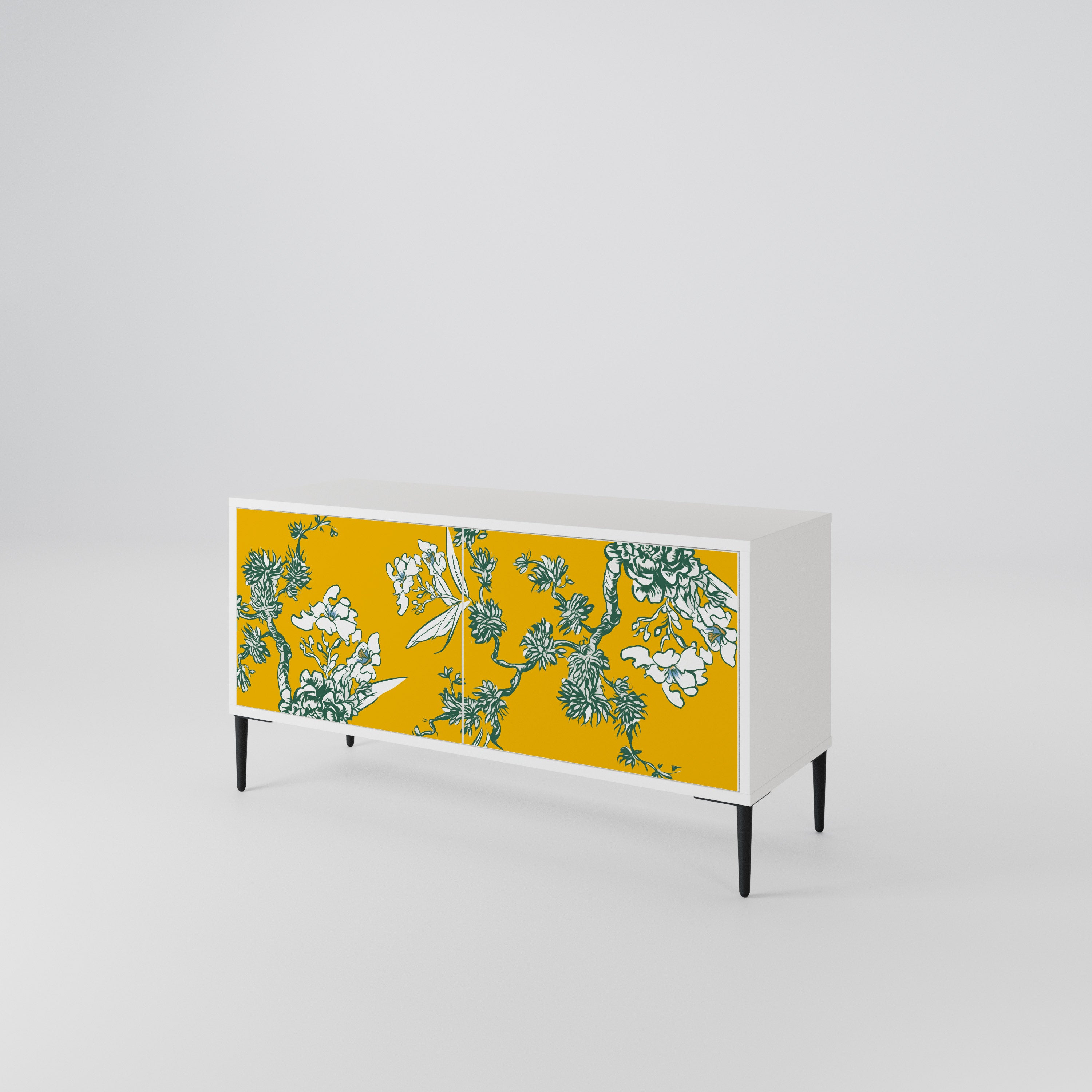 YELLOW CHINOISERIE Kompaktní dvoudveřový TV stolek