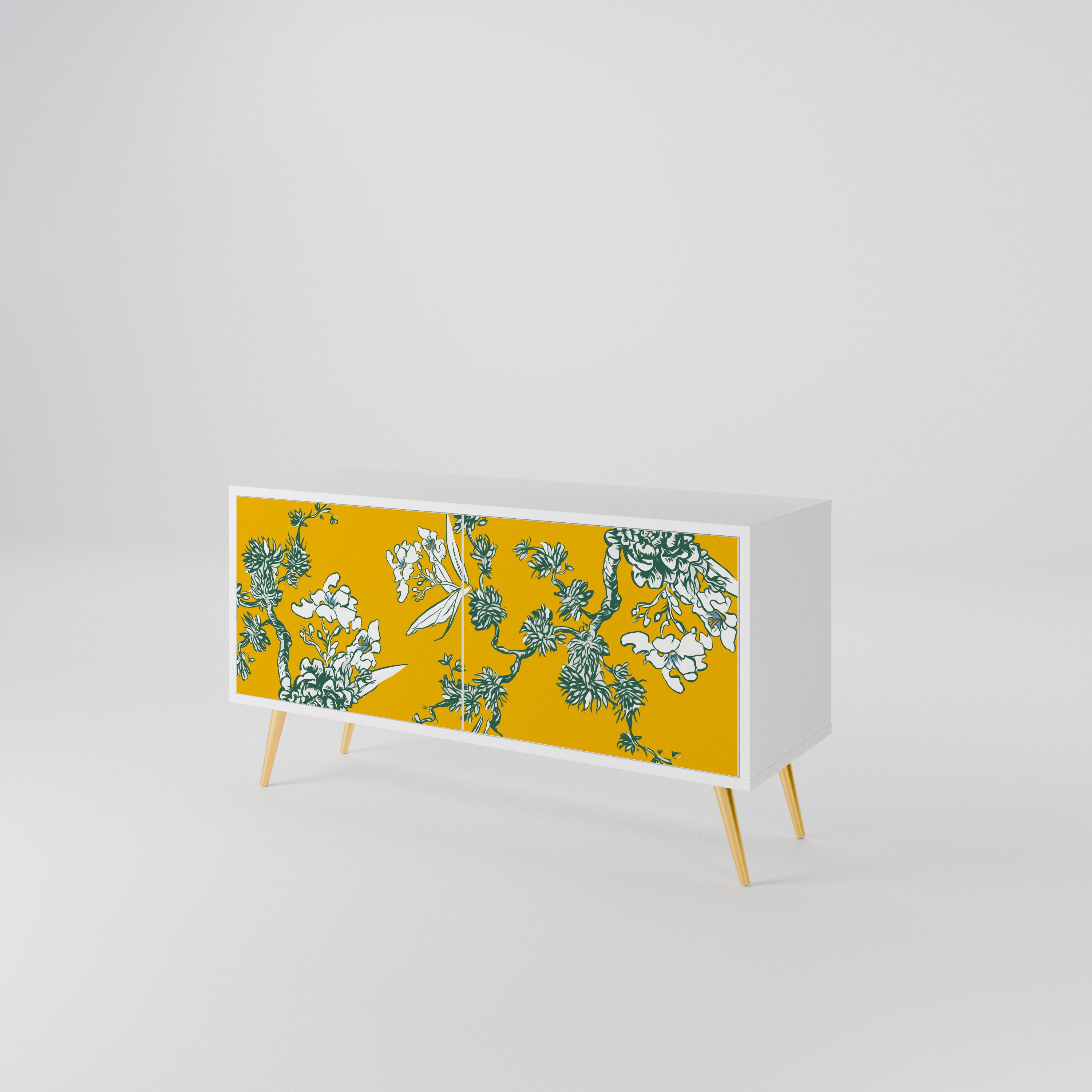 YELLOW CHINOISERIE Kompaktní dvoudveřový TV stolek
