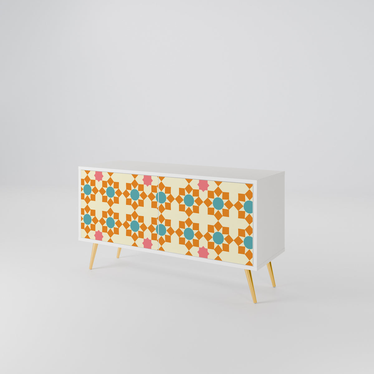 FLORAL DECOR Compact 2-Door TV Cabinet