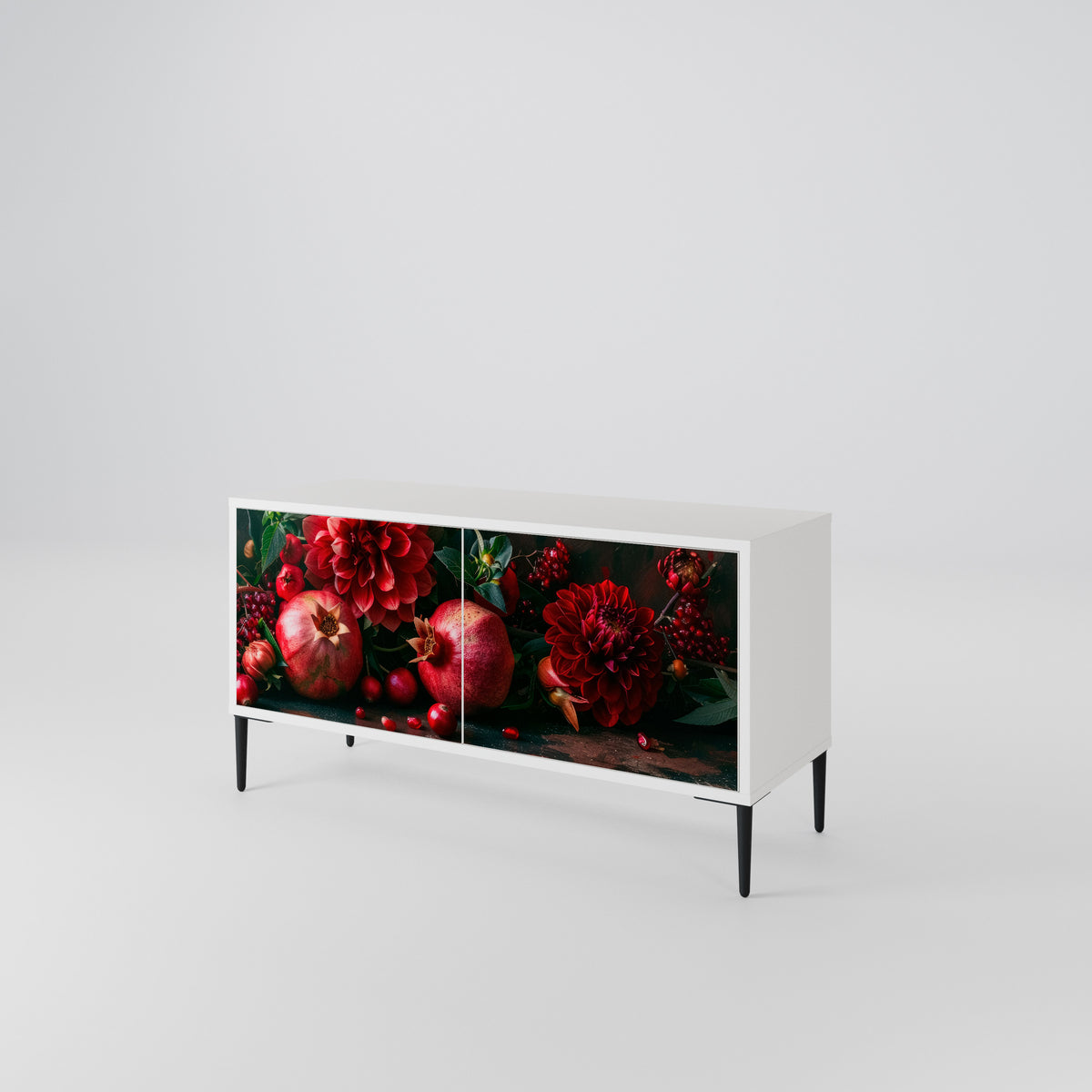 DAHLIAS AND POMEGRANATES Mueble de TV Compacto de 2 puertas