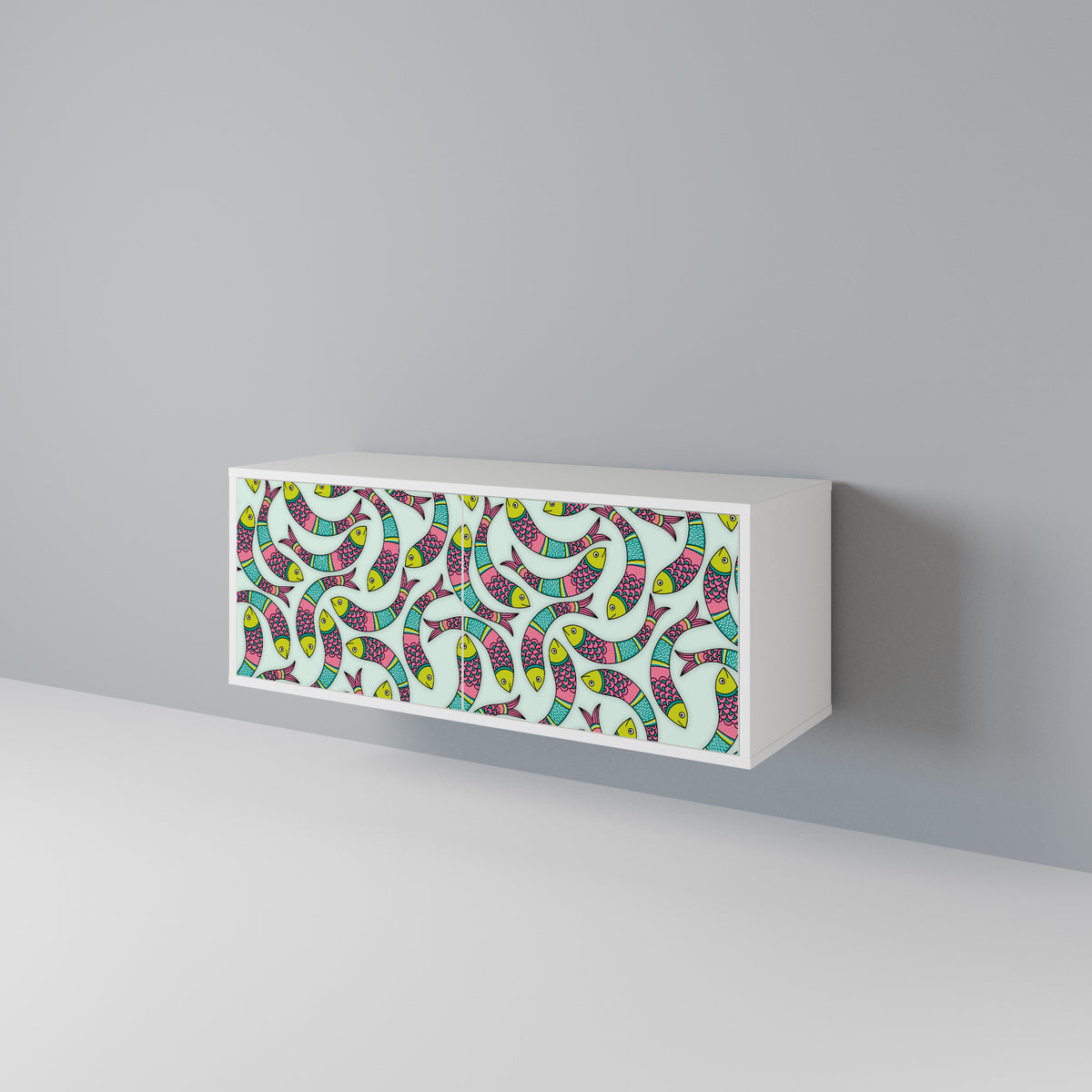 INDIAN FISH Mueble de TV Compacto de 2 puertas