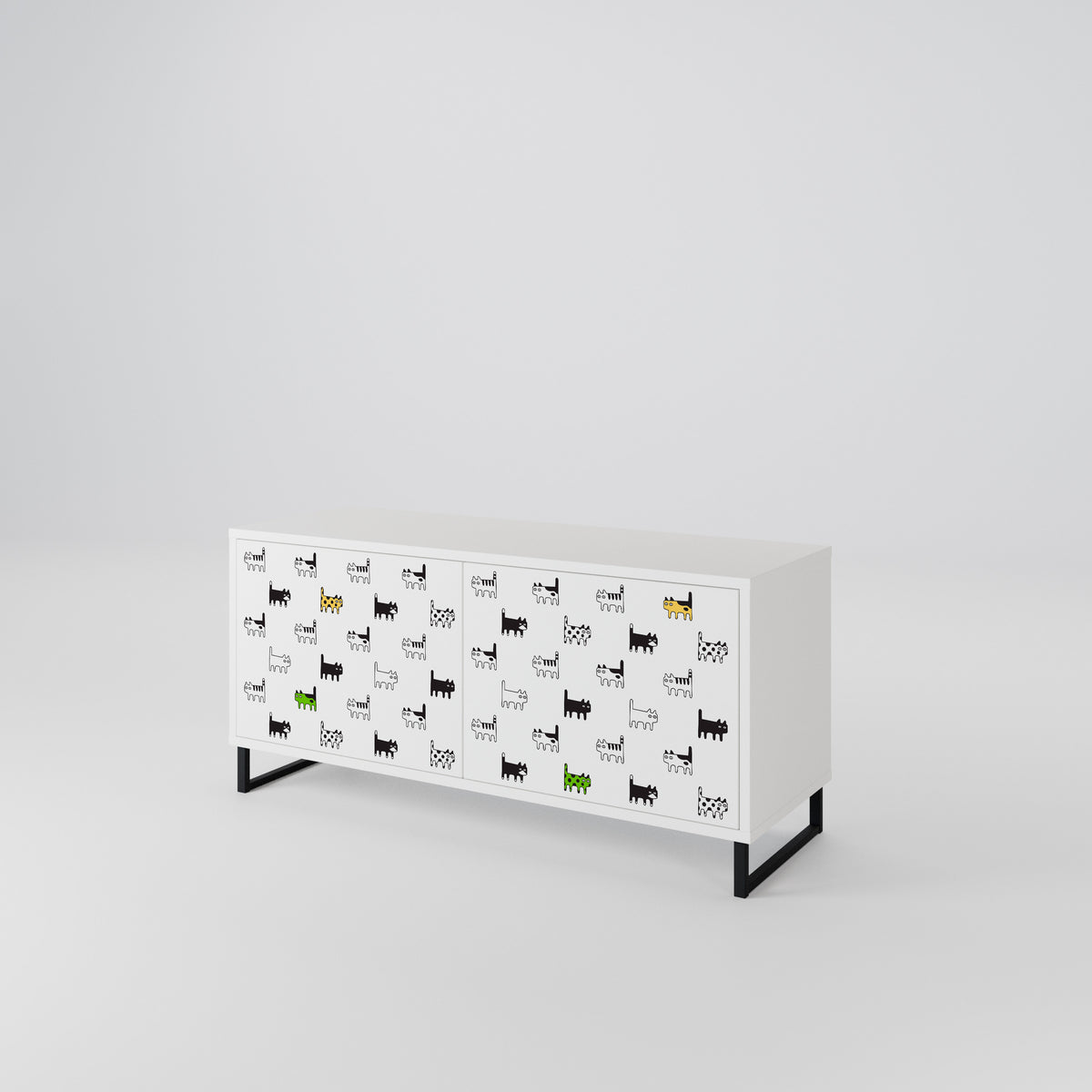 CATS COMPILATION Compact 2-Door TV Cabinet
