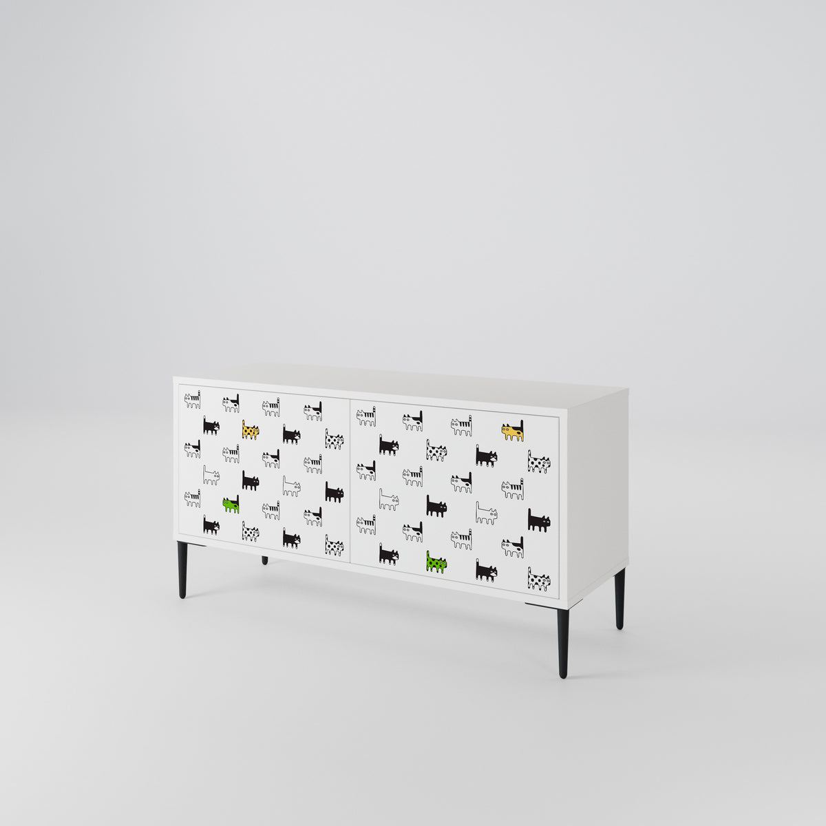 CATS COMPILATION Compact 2-Door TV Cabinet