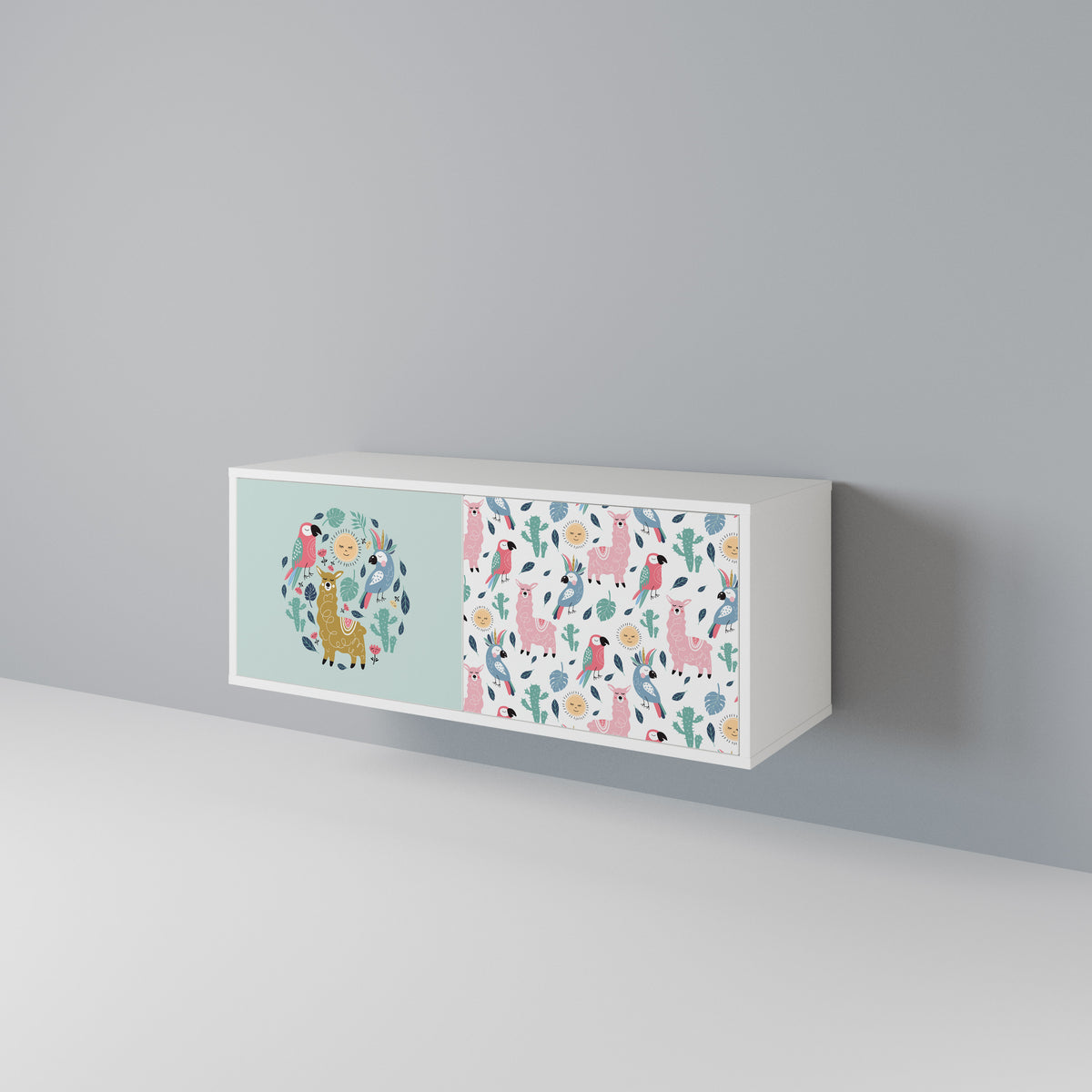 COLORFUL ALPACAS Mueble de TV Compacto de 2 puertas