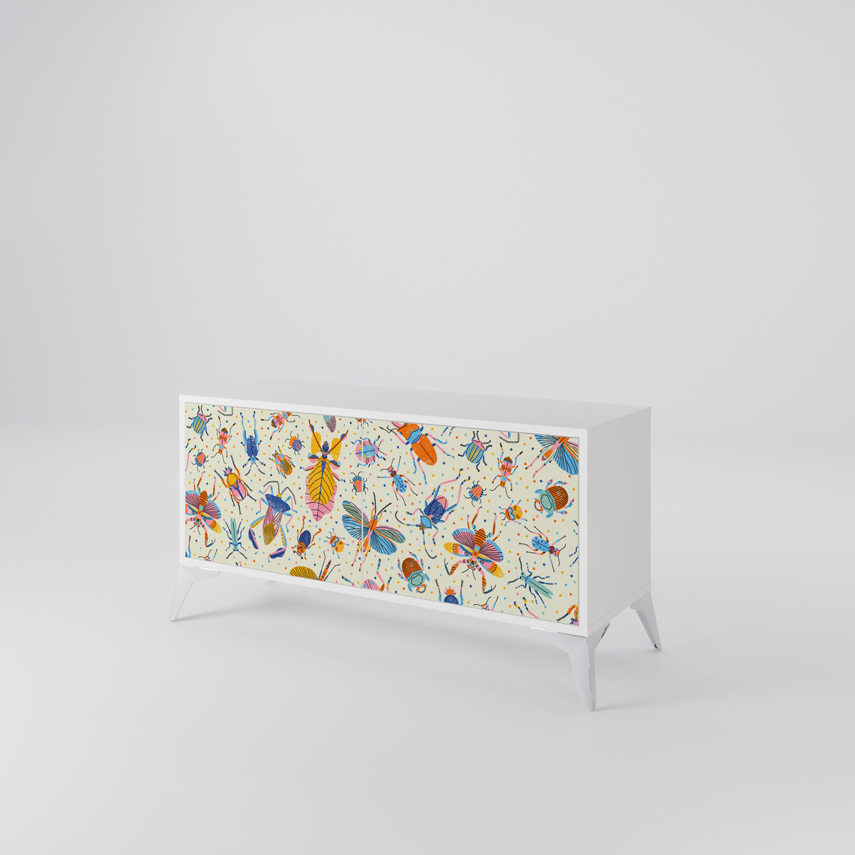 COLORFUL INSECTS Mueble de TV Compacto de 2 puertas