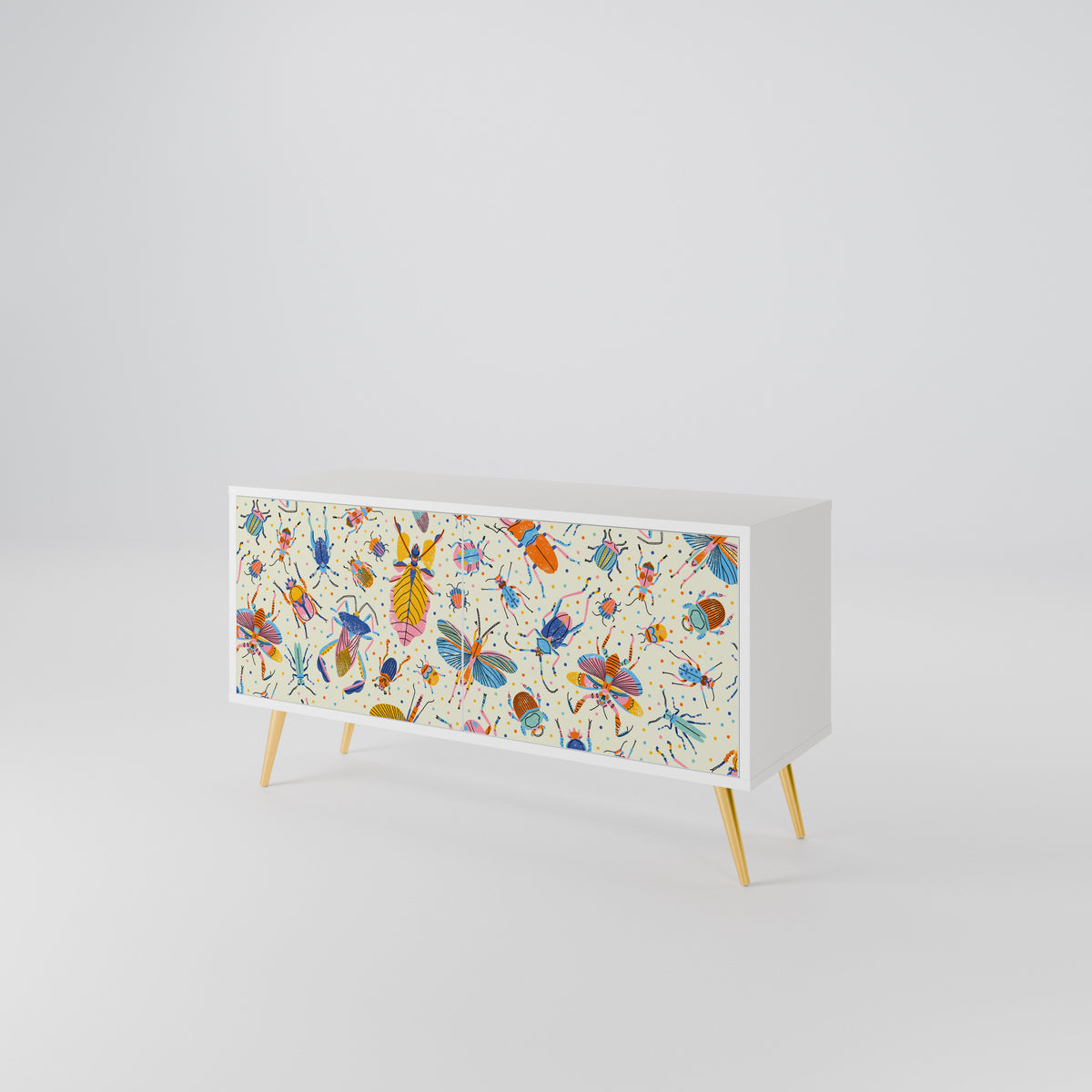 COLORFUL INSECTS Mueble de TV Compacto de 2 puertas