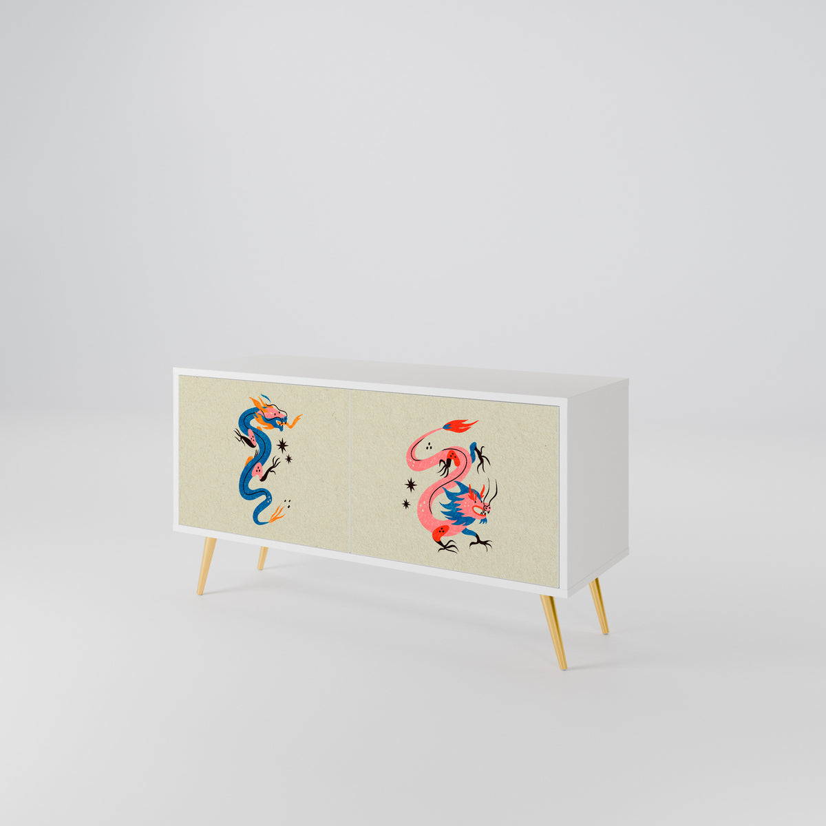 MYTHOLOGICAL CREATURES Mueble de TV Compacto de 2 puertas