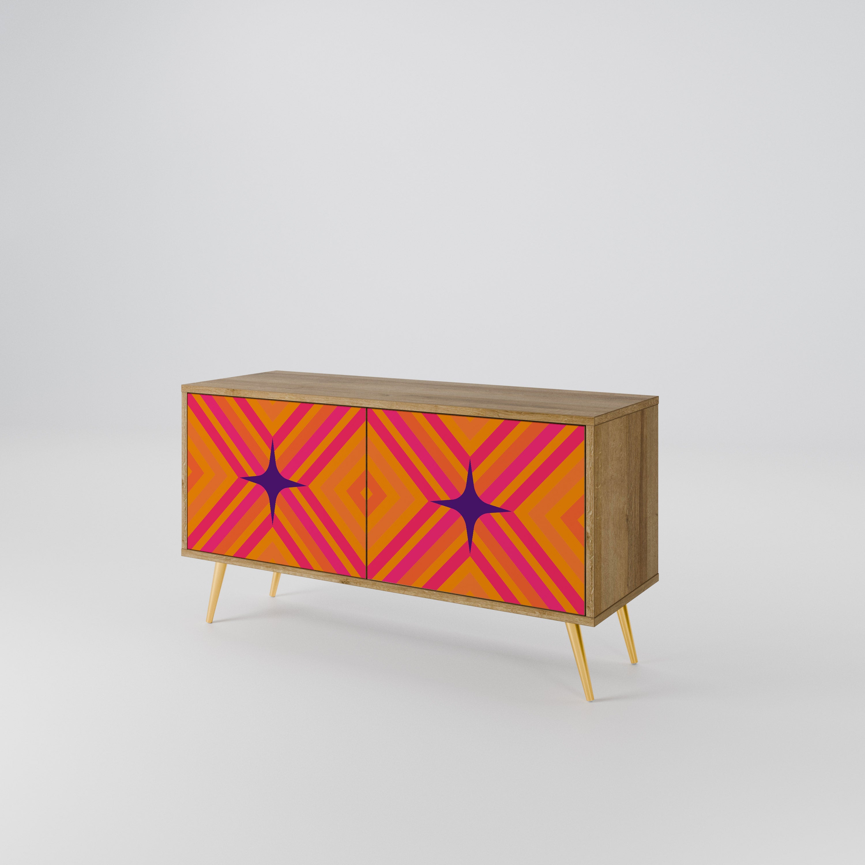 GEOMETRIC BRILLIANCE Compact 2-Door TV Cabinet