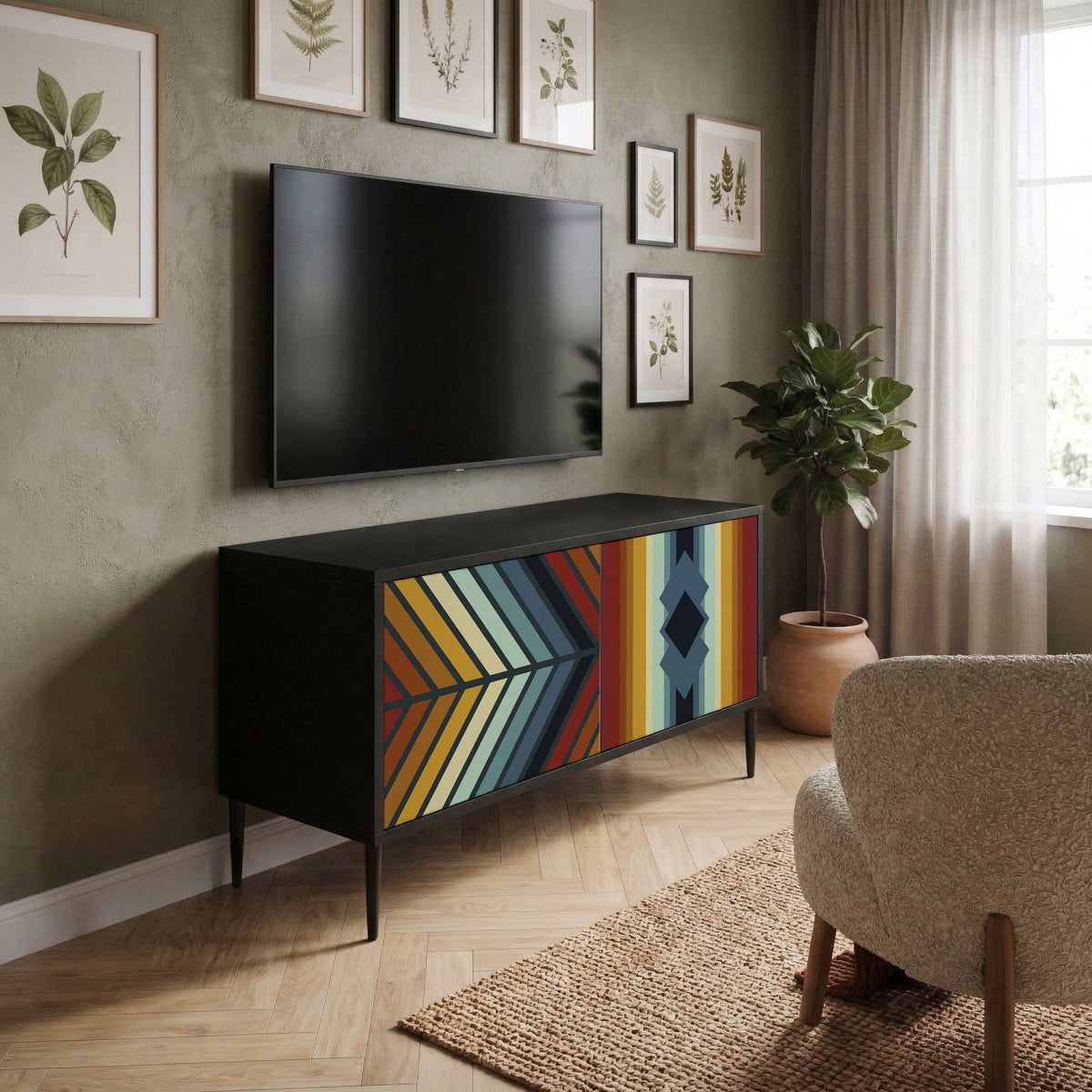 INDIGENOUS ZIGZAG Mobile TV Compatto a 2 Ante