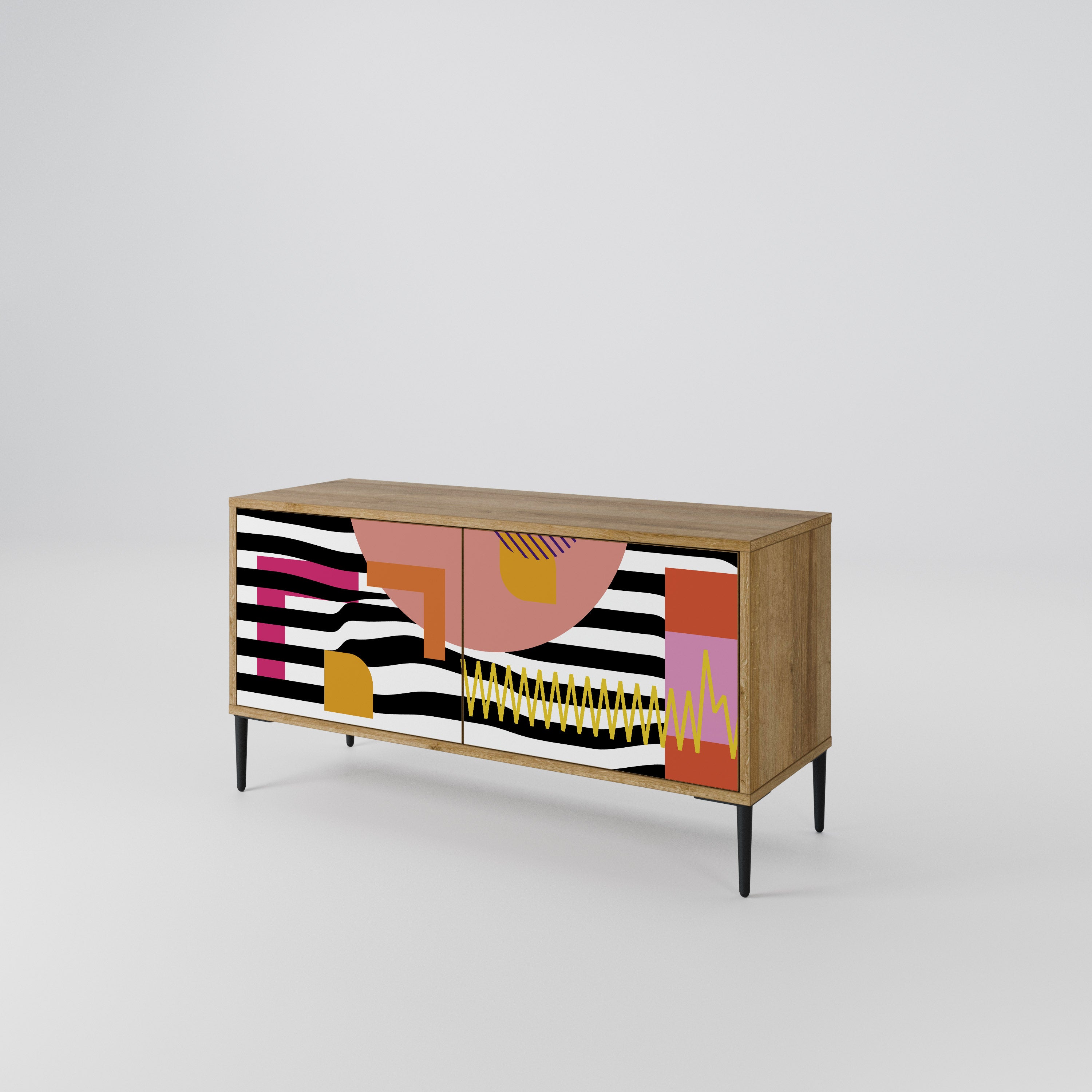 CHROMATIC ABSTRACT Compact 2-Door TV Cabinet