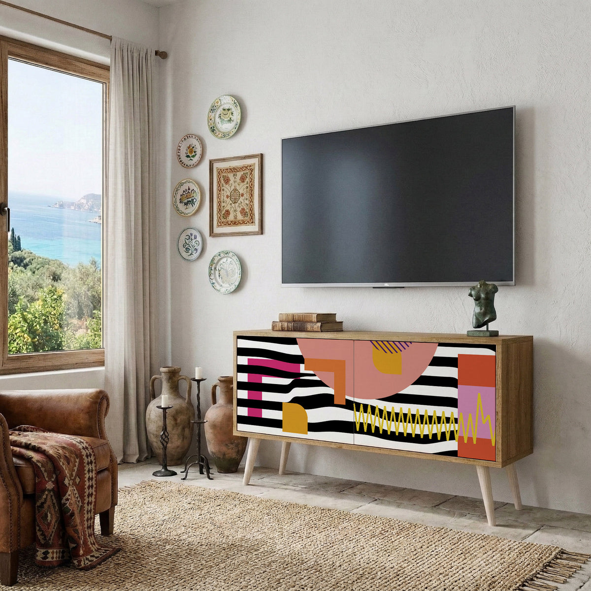 CHROMATIC ABSTRACT Mobile TV Compatto a 2 Ante