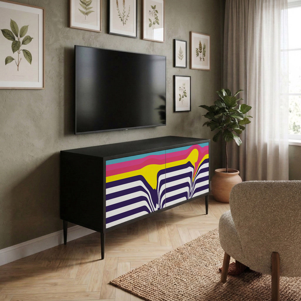 COLORFUL DIVERSION Compact 2-Door TV Cabinet