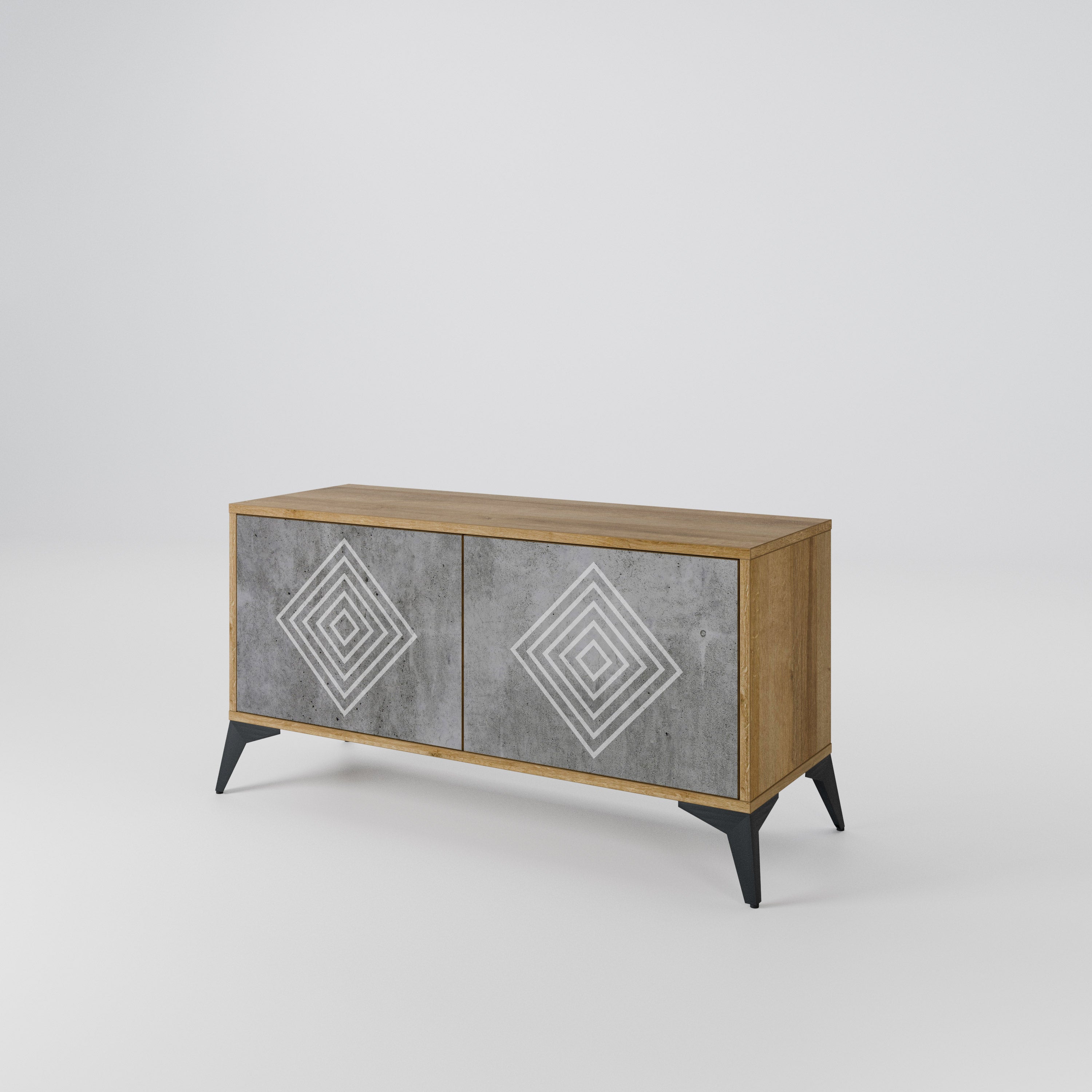 POLYGONAL ARTISTRY Compact 2-Door TV Cabinet
