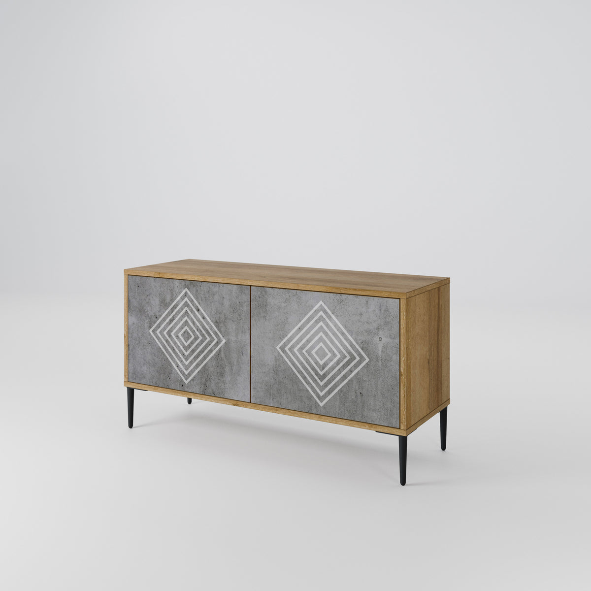 POLYGONAL ARTISTRY Kompaktes 2-türiges TV-Lowboard